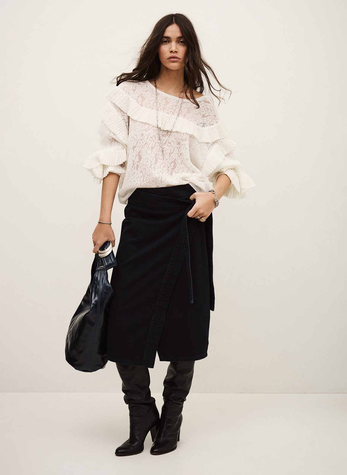 Pull ample à volants BA&SH Beige