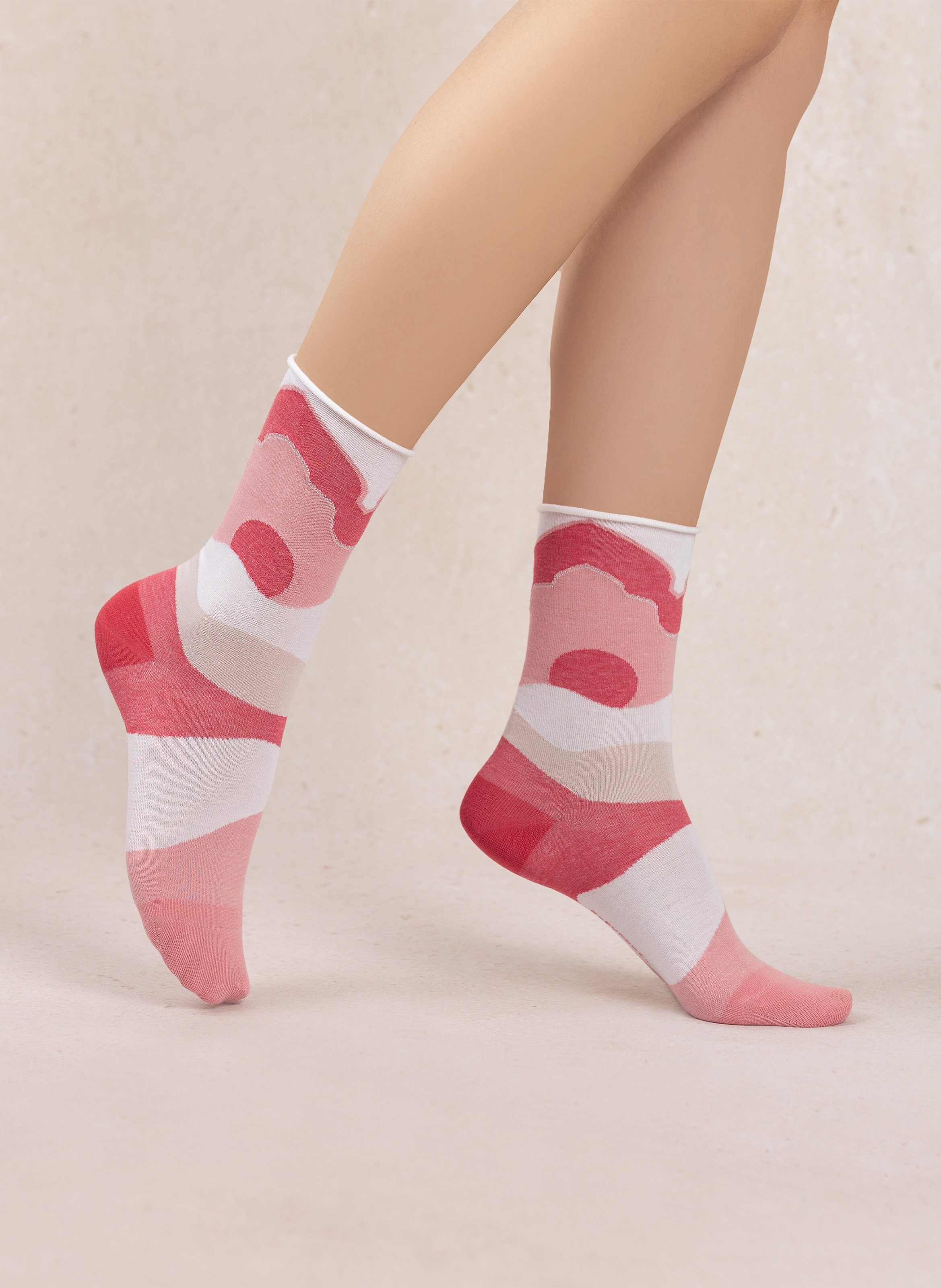 Chaussettes en coton mélangé imprimé BLEUFORET Blanc