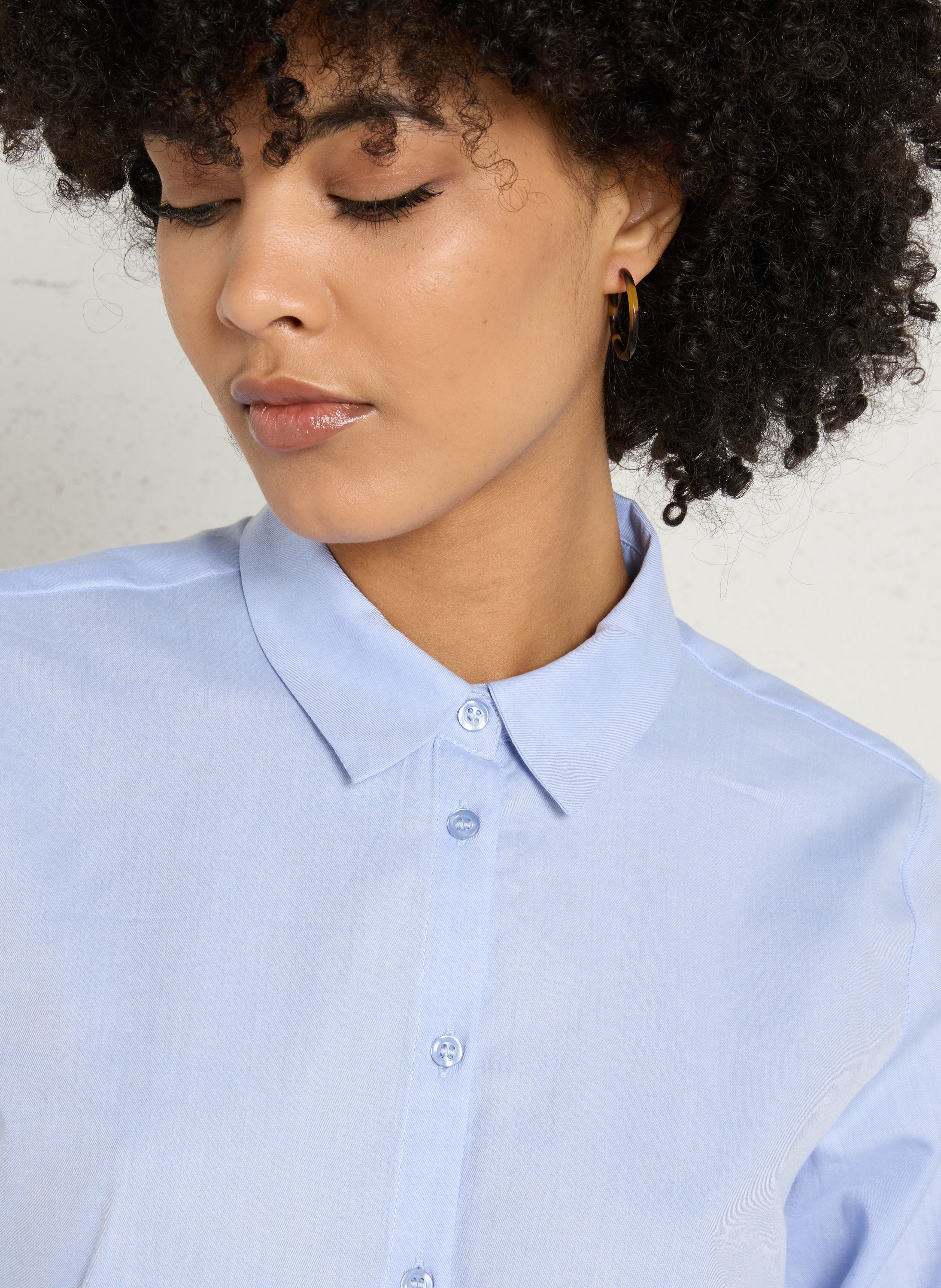 Cotton shirt with classic collar MAISON 123 Blue