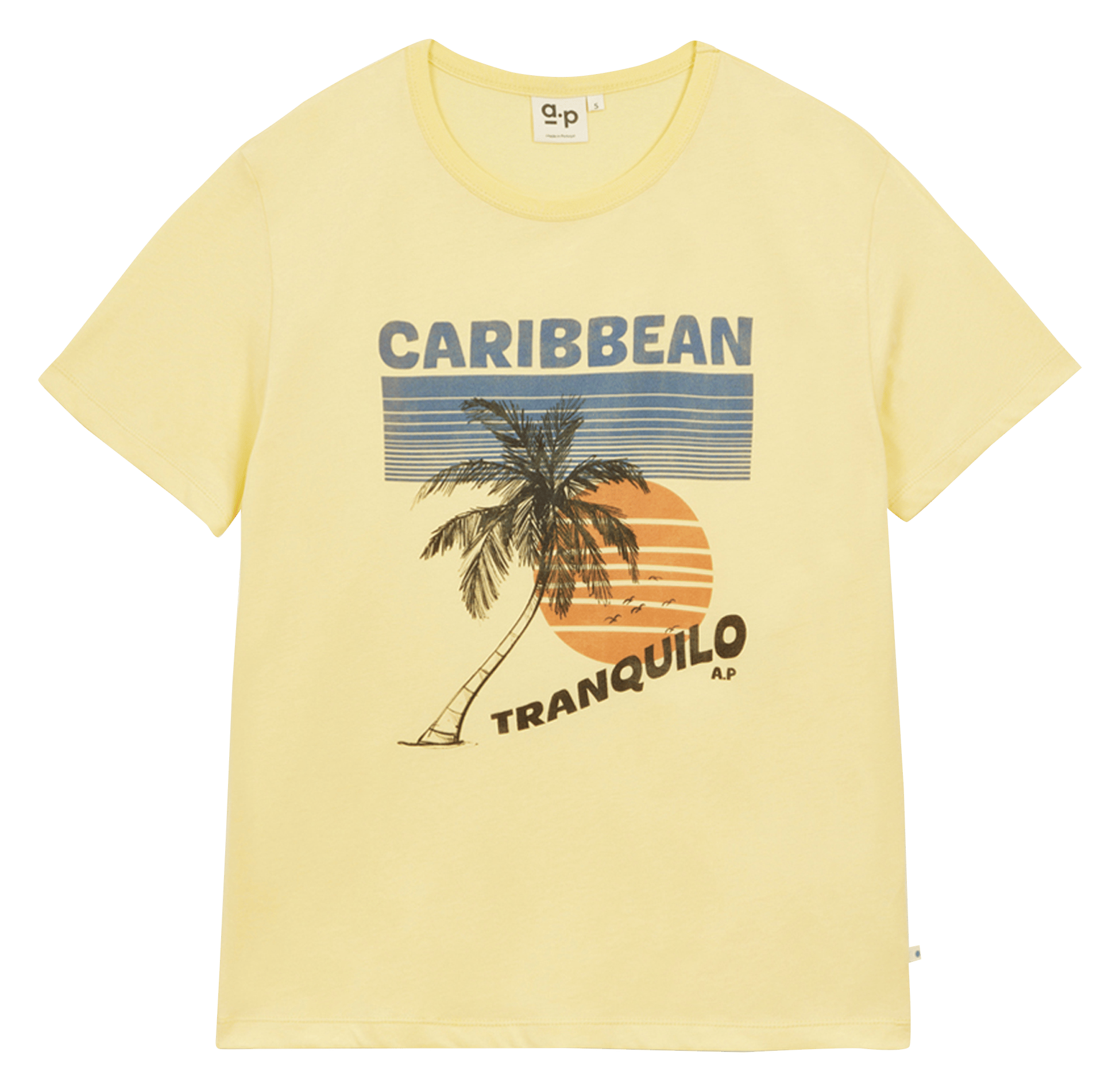 Recht T-shirt van biokatoen A.P Geel