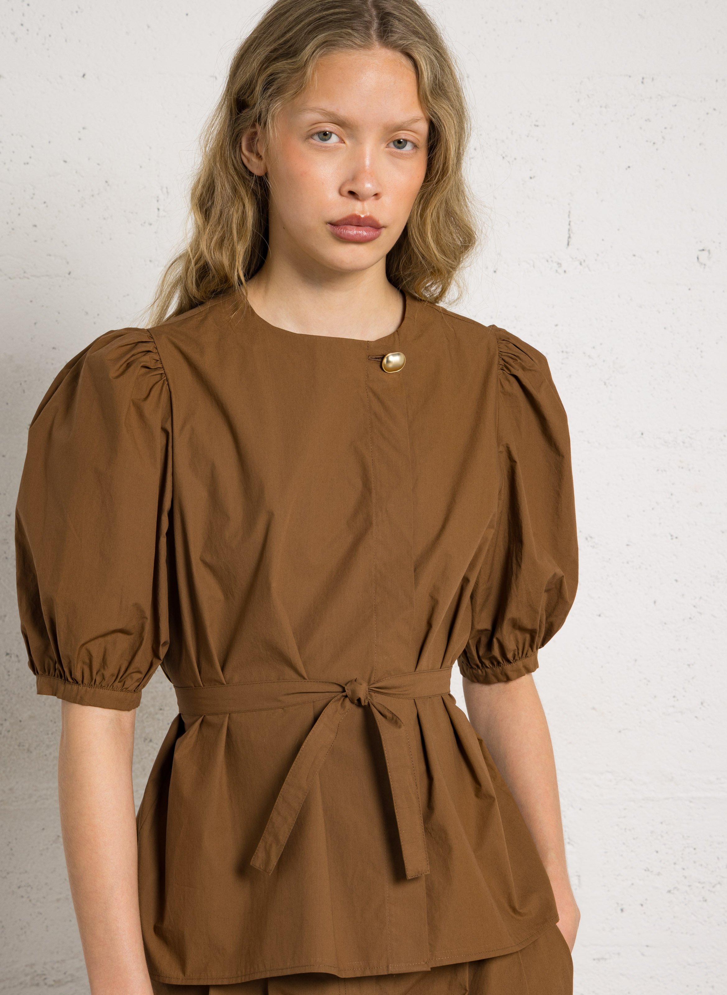 Aimee dotted Swiss top BELLEPIECE Brown