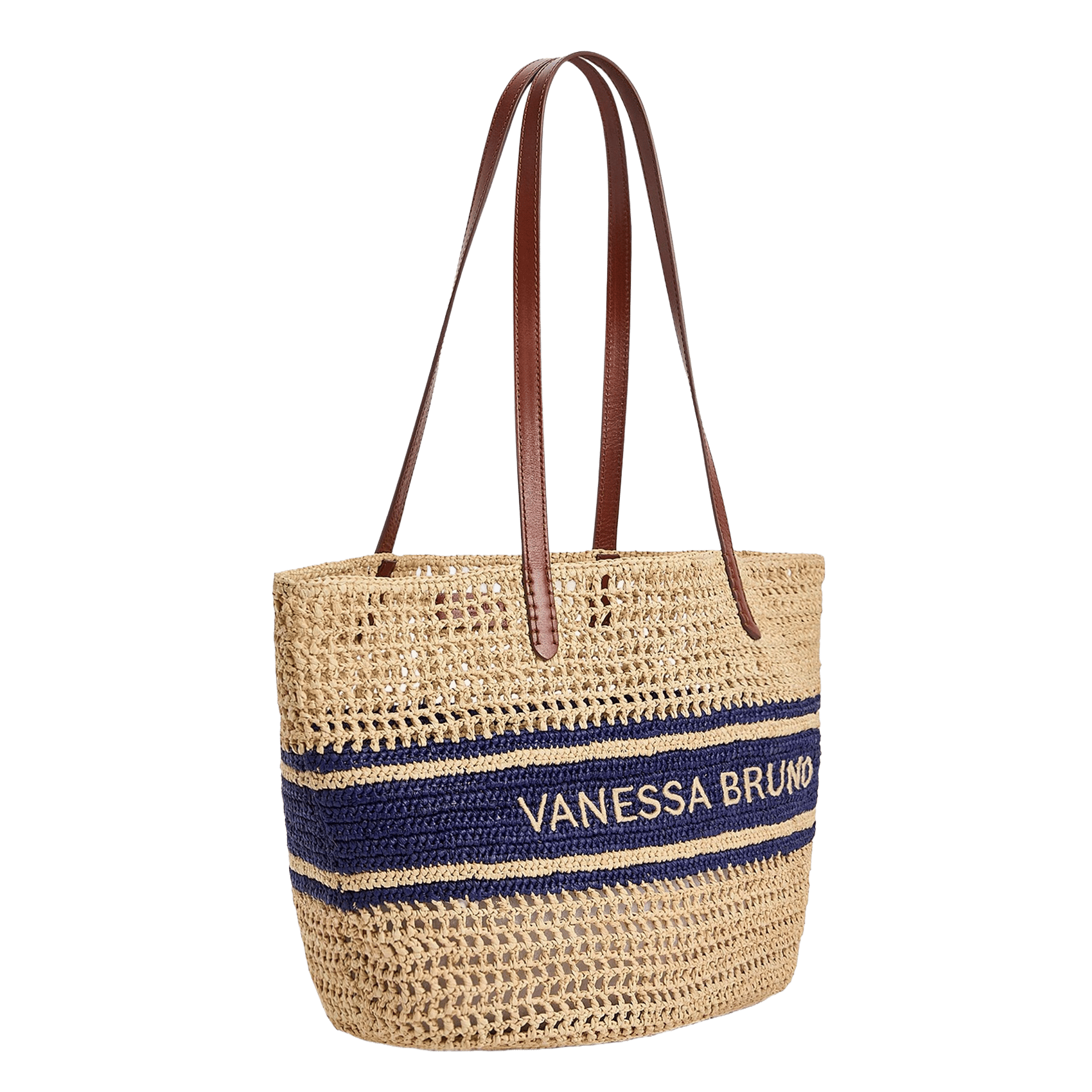 Sac cabas en raphia tressé VANESSA BRUNO Bleu