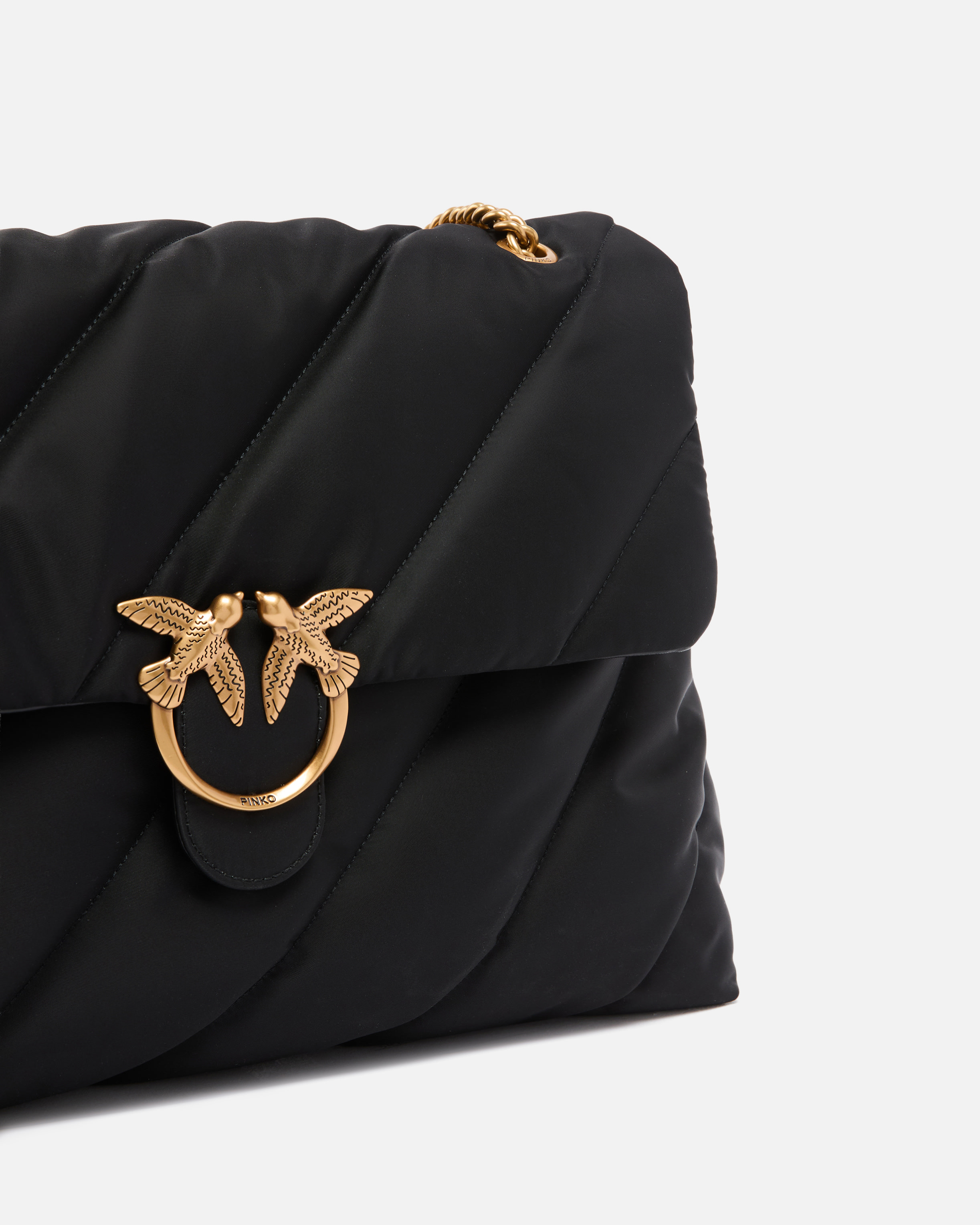 Maxi sac à bandoulière extra love bag puff en nylon matelassé PINKO Noir