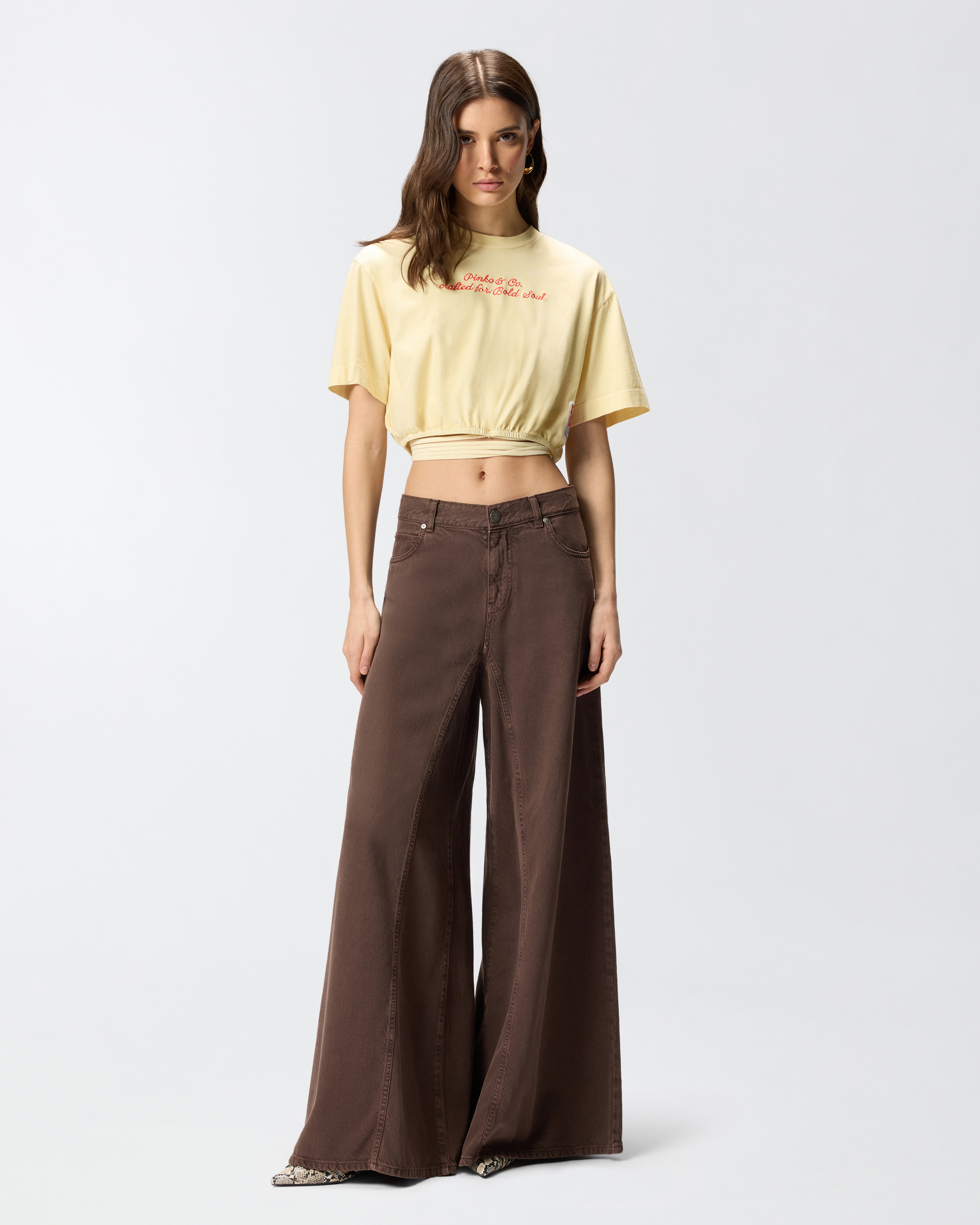 Crop top à logo pinko PINKO Bleu