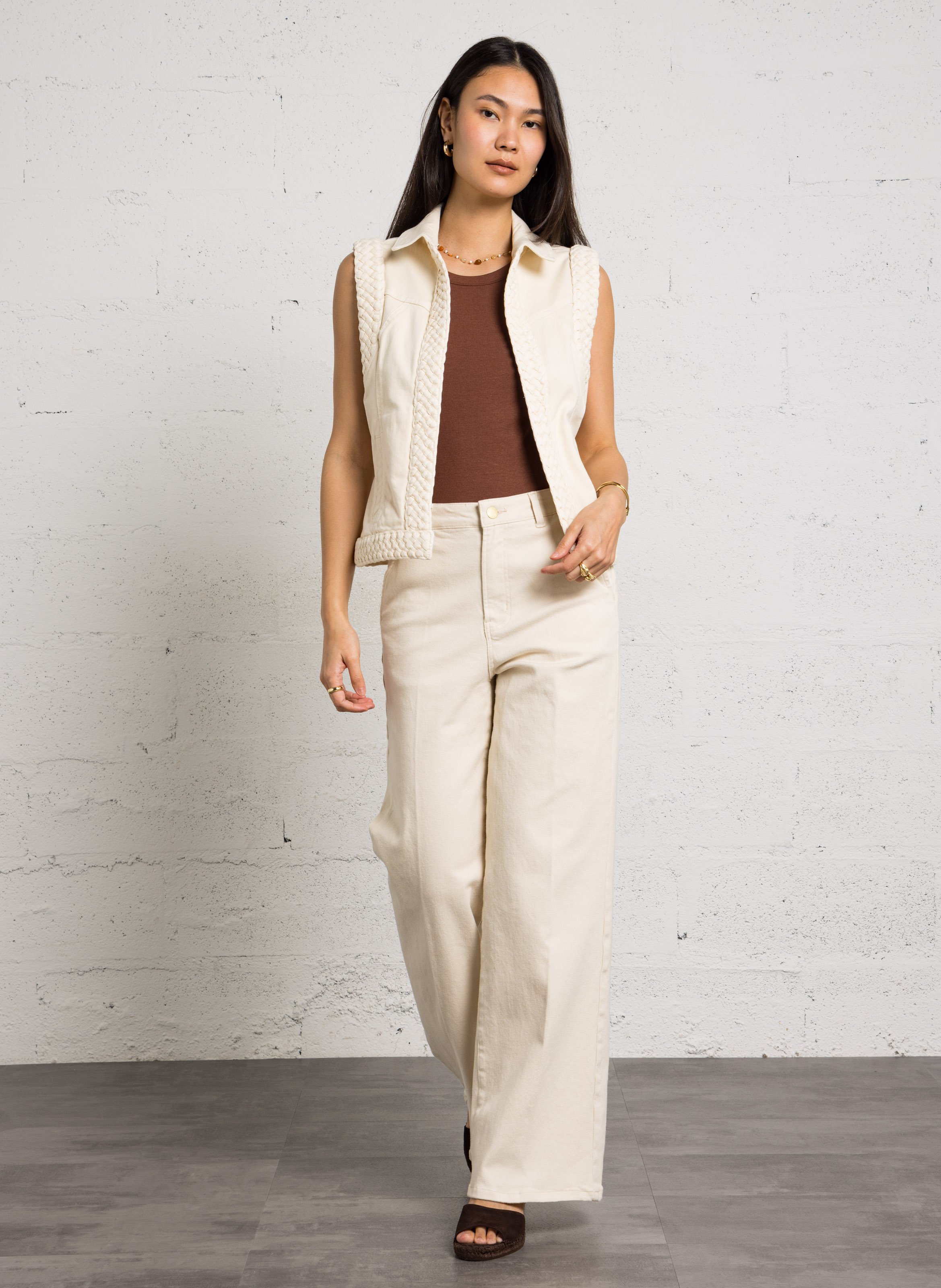 Sandales compensées en cuir velours MELLOW YELLOW Marron