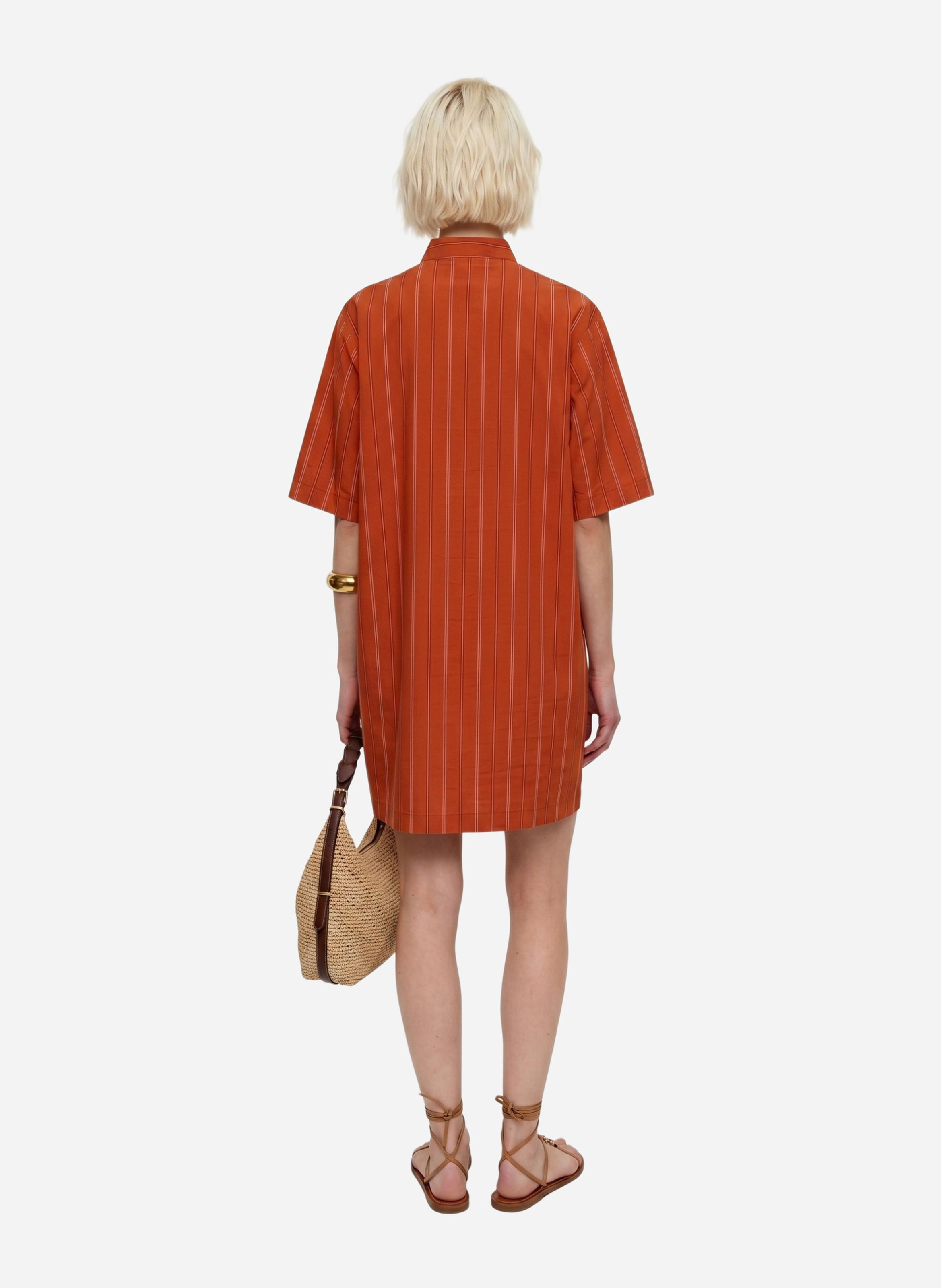 Robe courte droite à rayures VANESSA BRUNO Orange