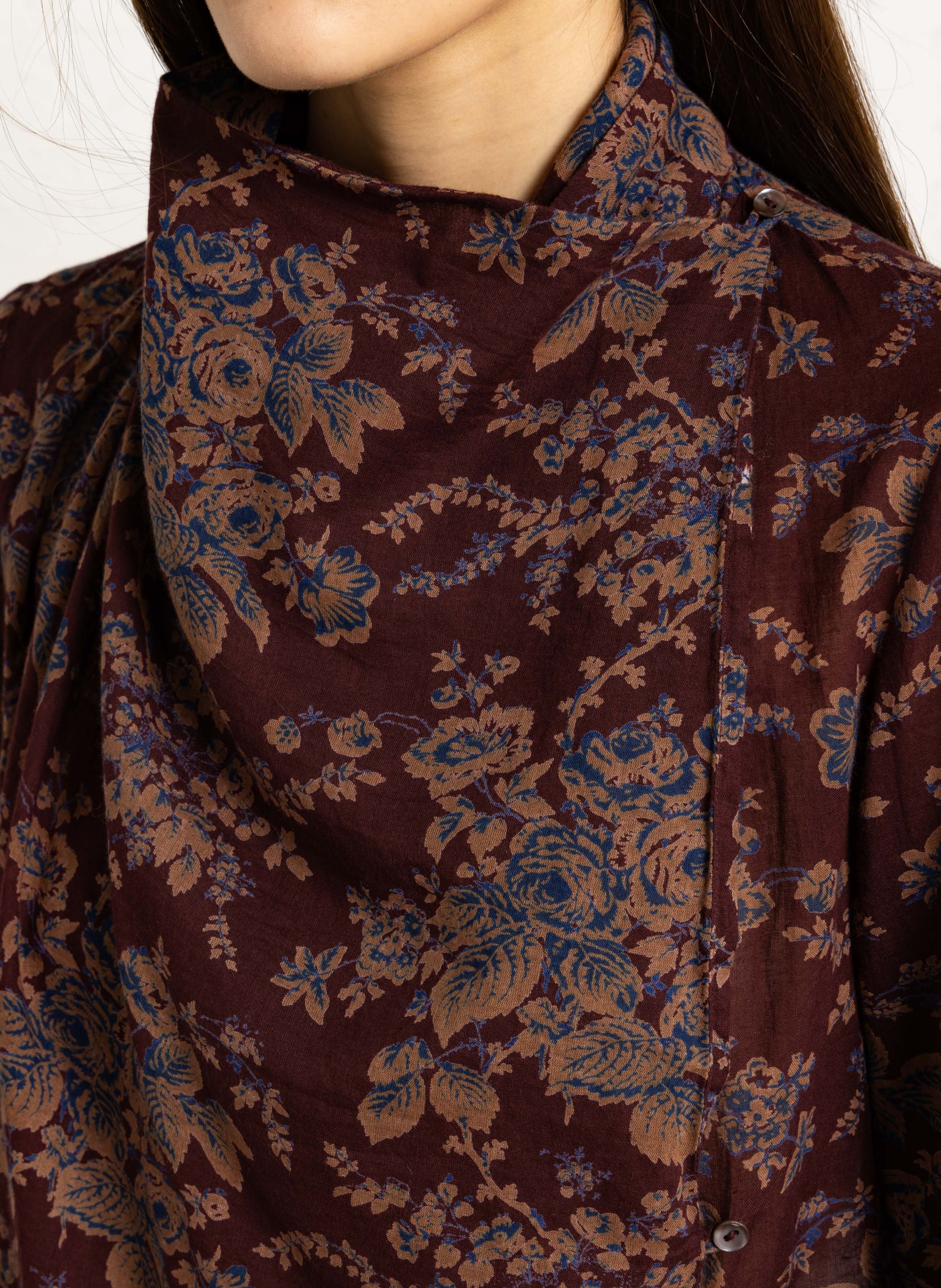 Baumwoll-Top mit Print ANTIK BATIK Braun