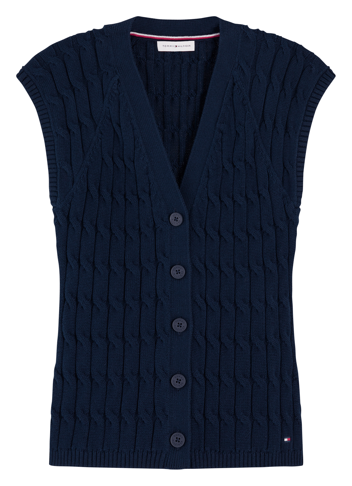 Katoenen top met V-hals TOMMY HILFIGER Blauw