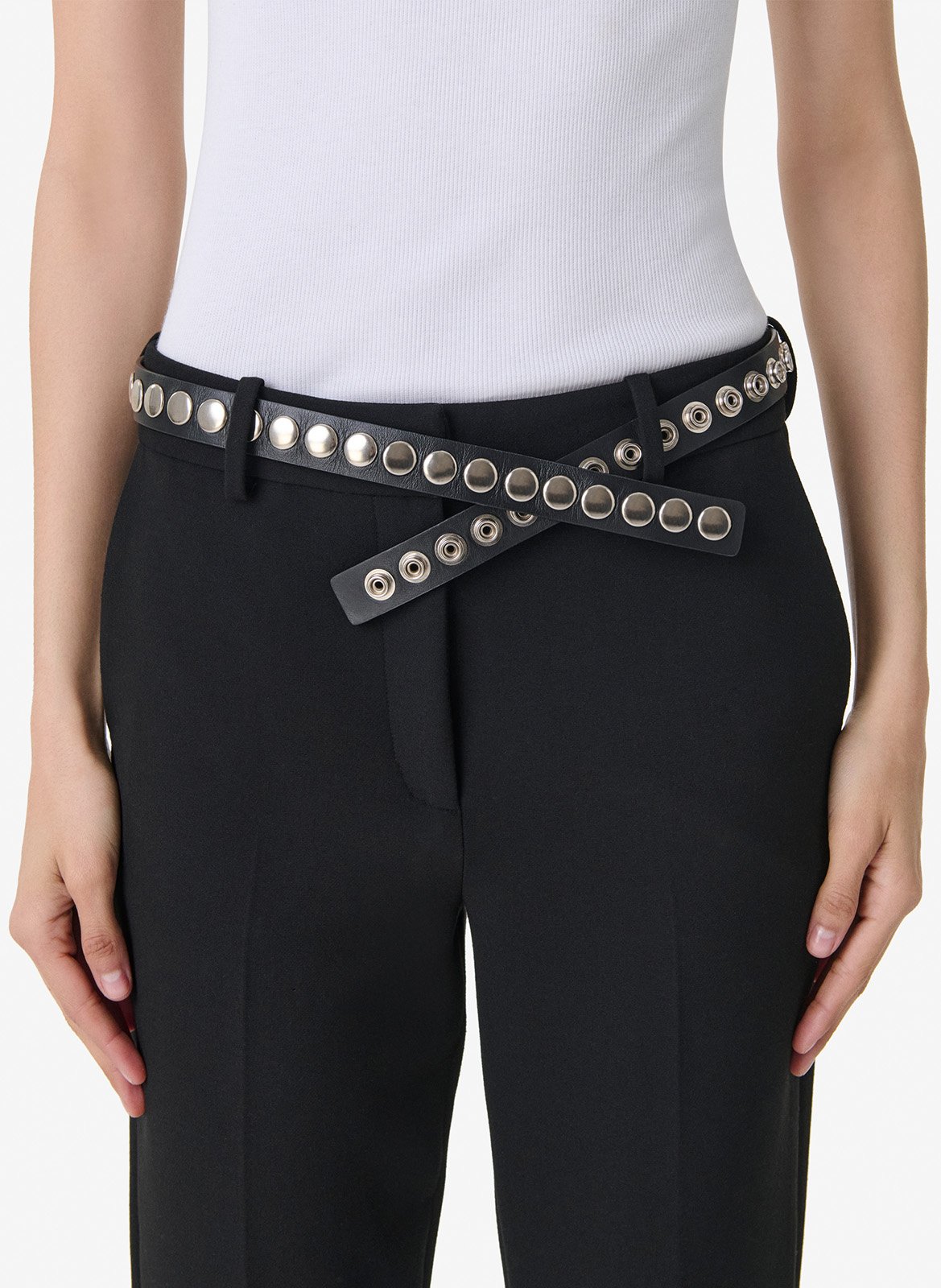 Ceinture en cuir à studs IRO Noir