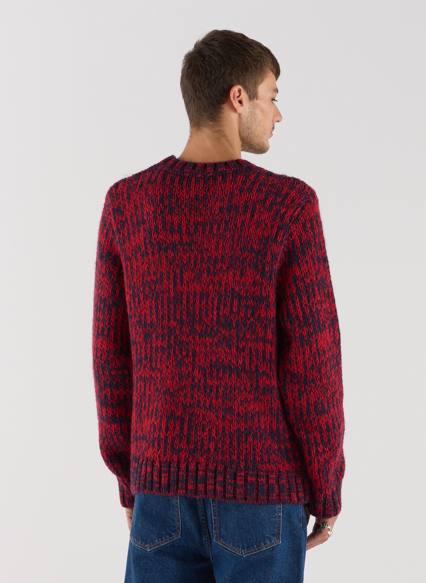 Pull droit col rond chiné  SAISON 1865 Rouge