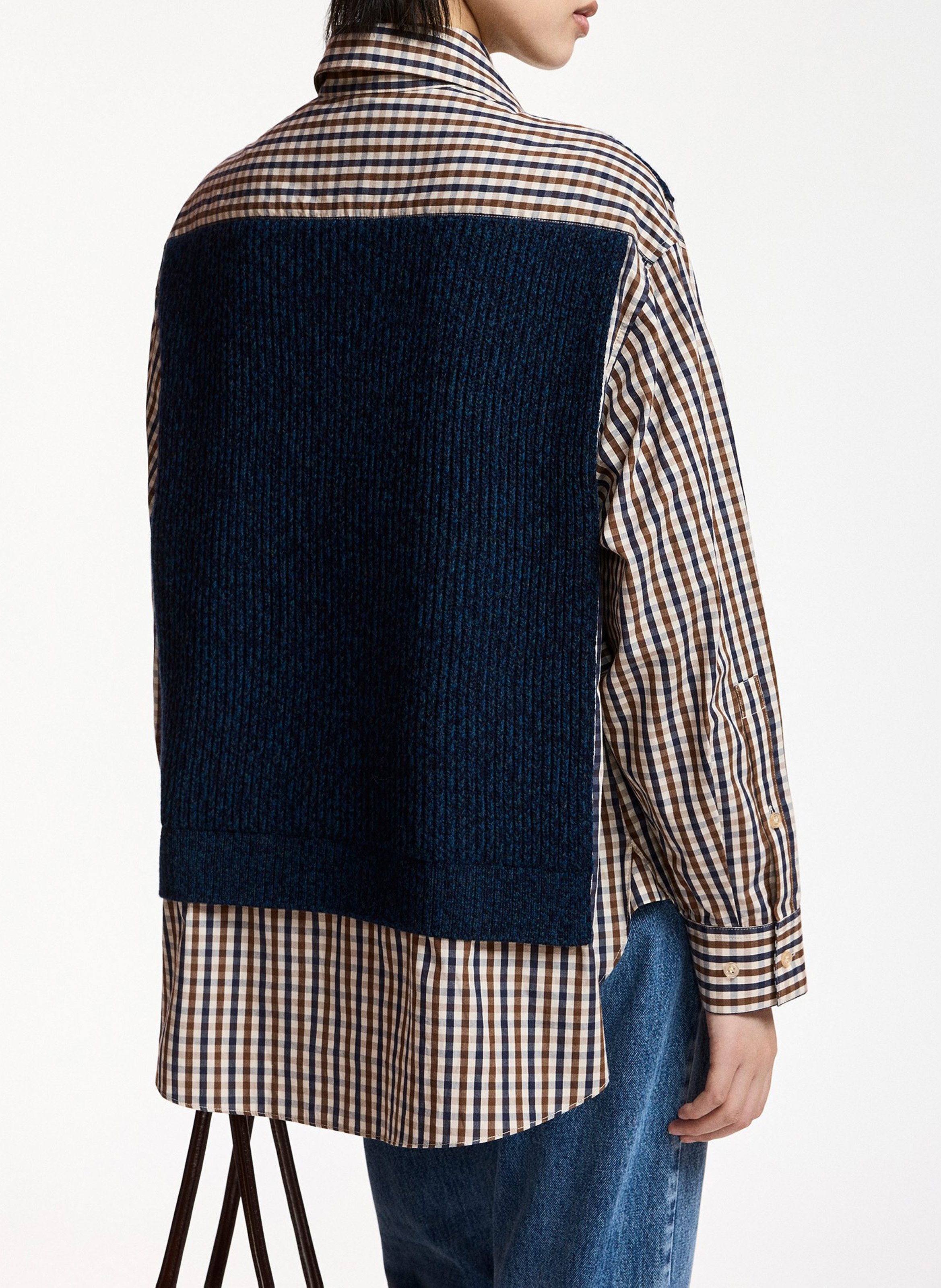 Oversize Layered Woolen Shirt ESSENTIEL ANTWERP Blau