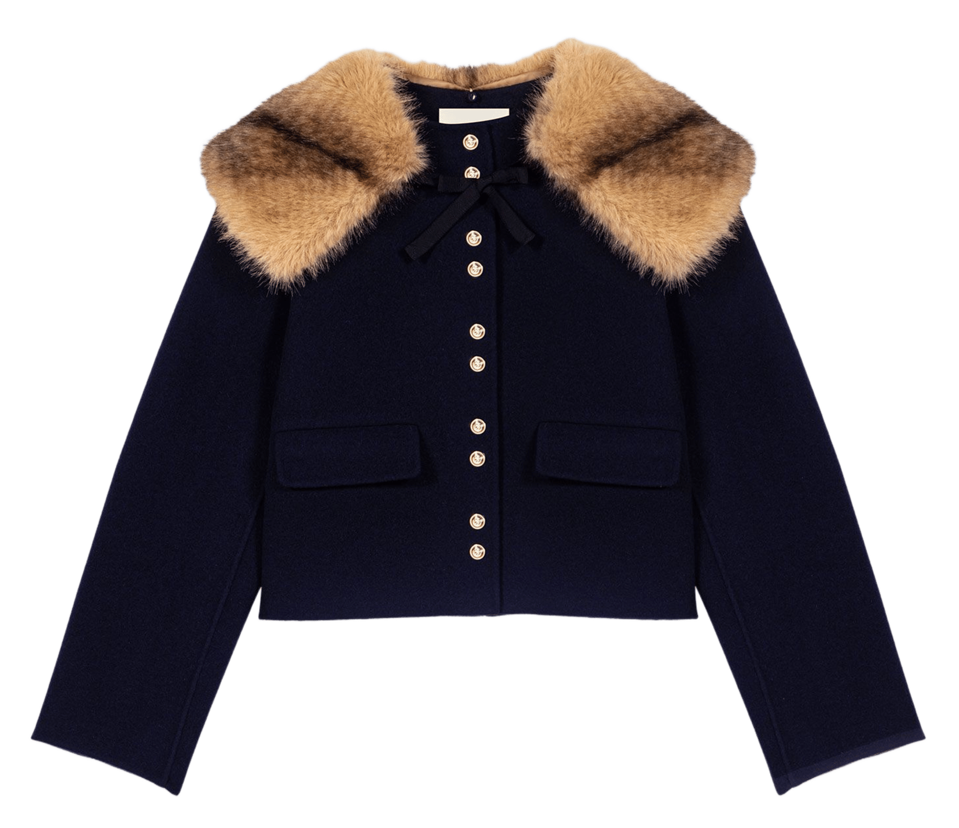 Recht vest met afneembare kraag van gemengde wol MAJE Blauw