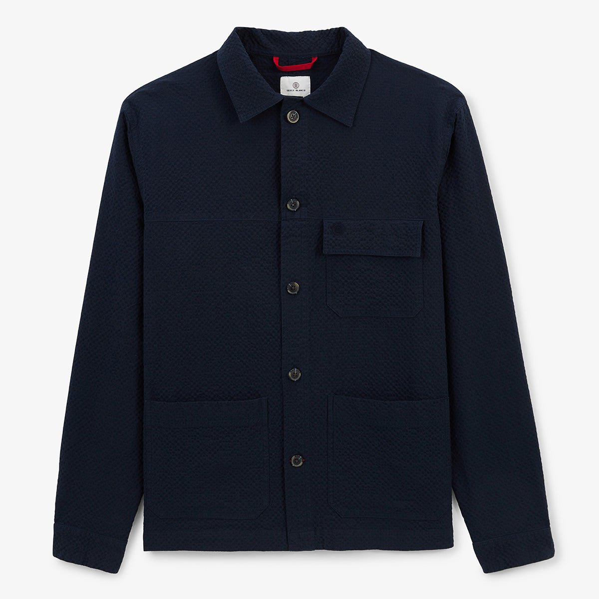 Veste worker en coton seersucker SERGE BLANCO Bleu