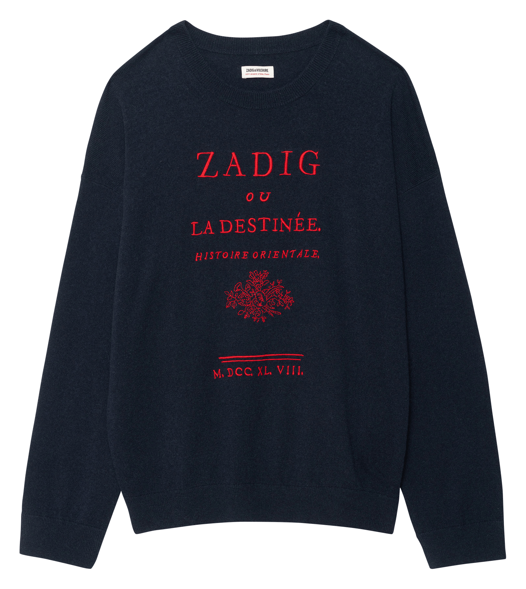 Gerade geschnittener Pullover aus Wollmix mit Rundhalsausschnitt ZADIG&VOLTAIRE Blau