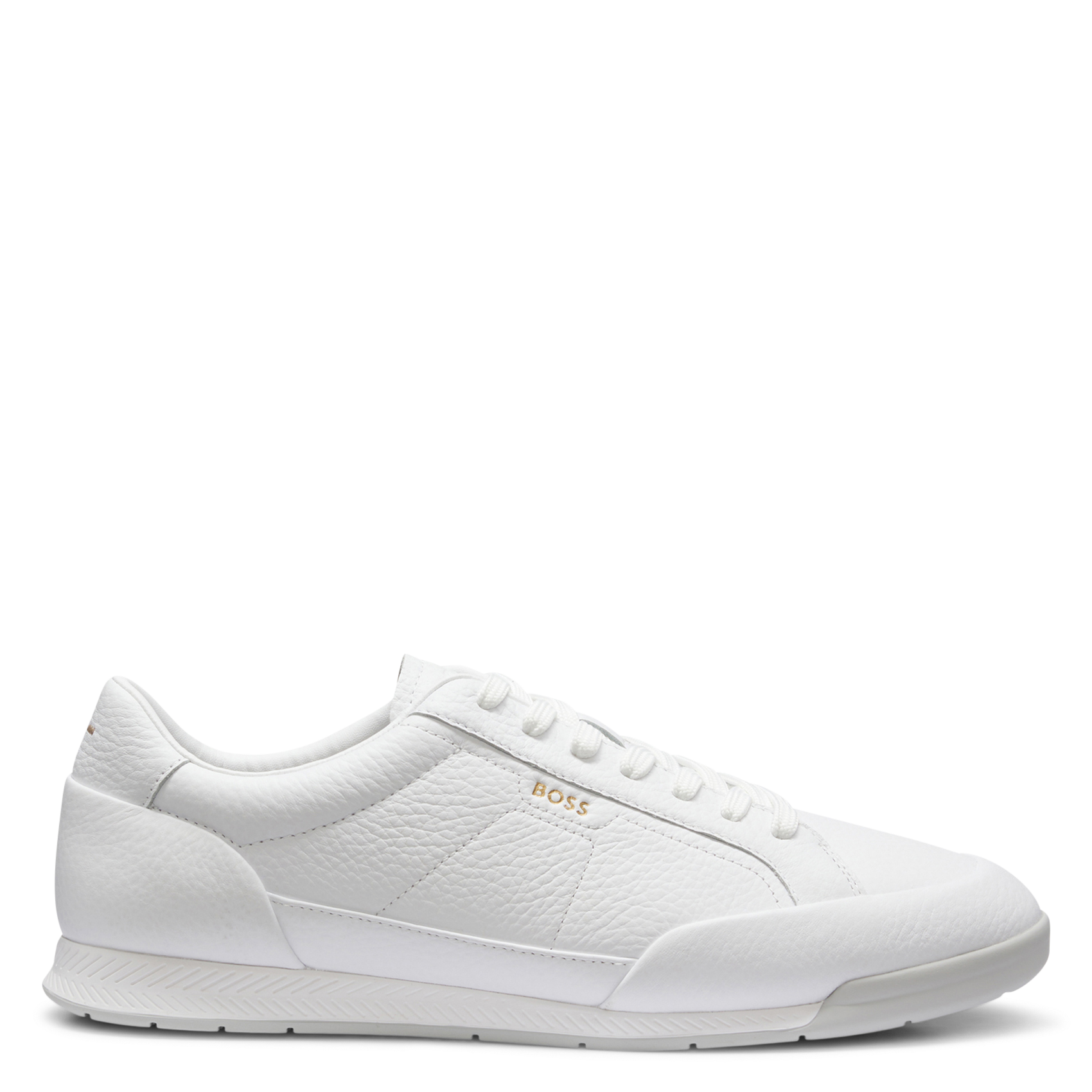 Leather low-top sneakers BOSS White