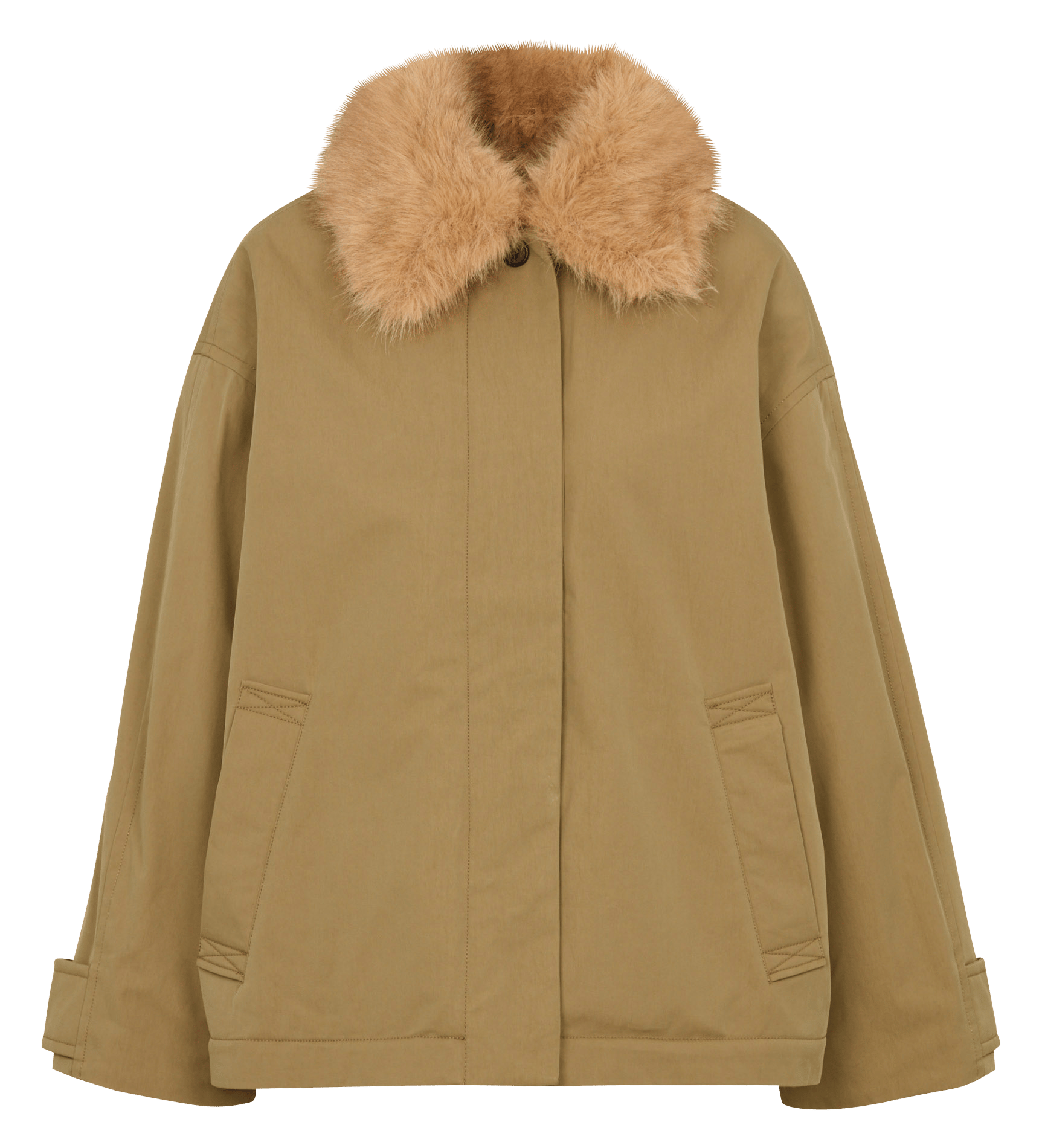 Oversized coat in blended cotton BELLEROSE Beige