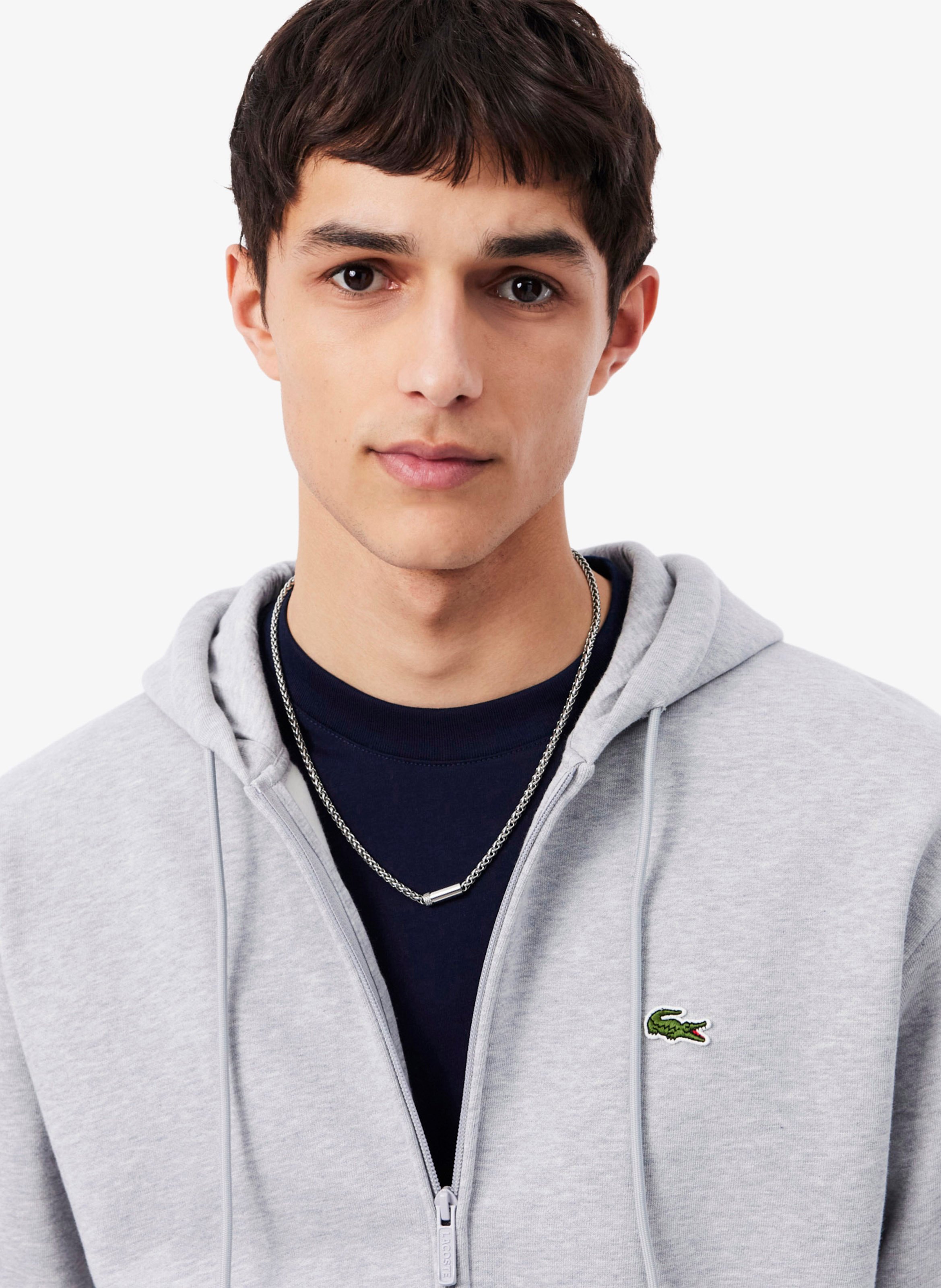 Cotton-blend hoodie LACOSTE Grey