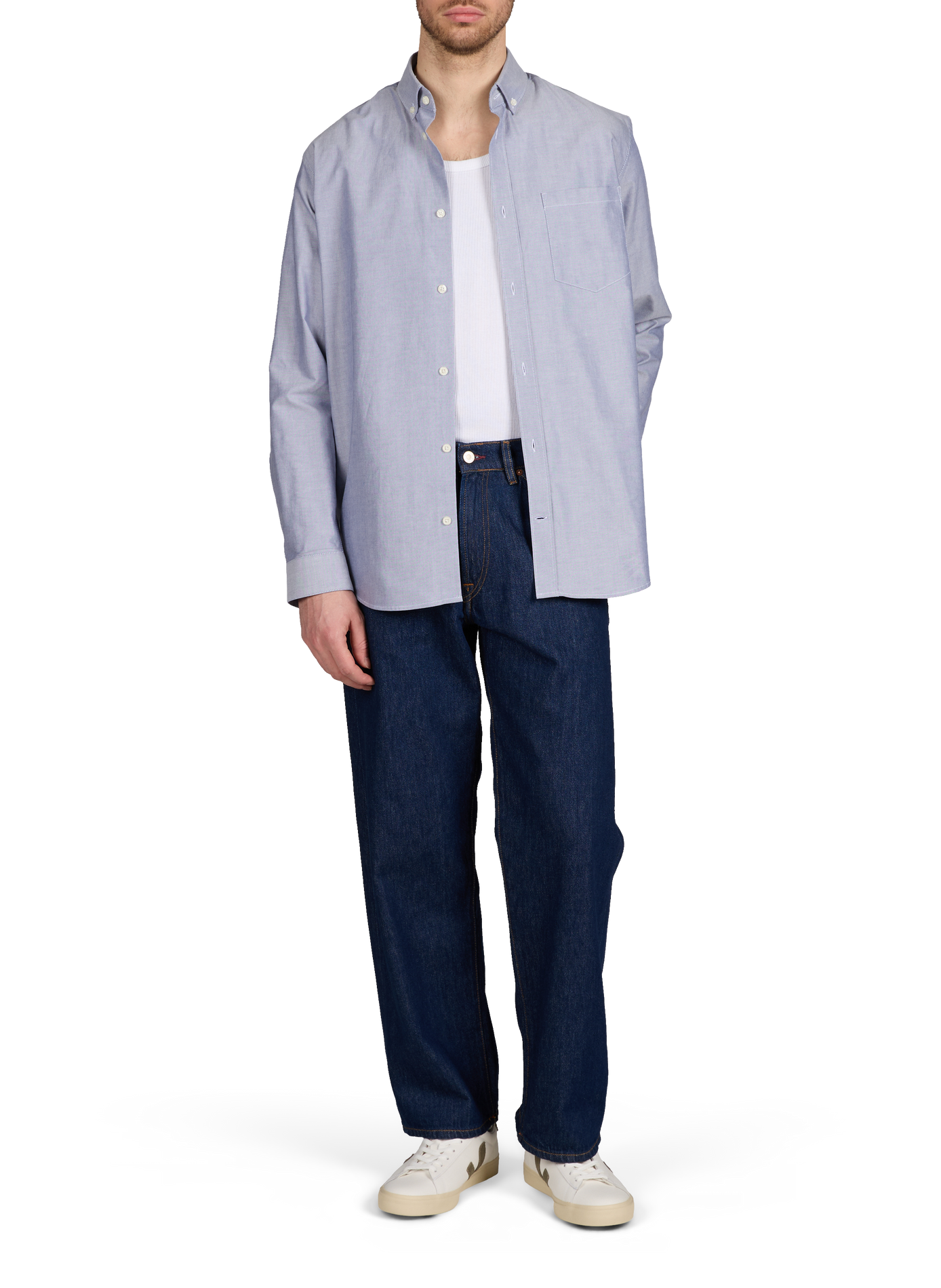 Hox-D straight-cut cotton shirt AU PRINTEMPS PARIS Blue