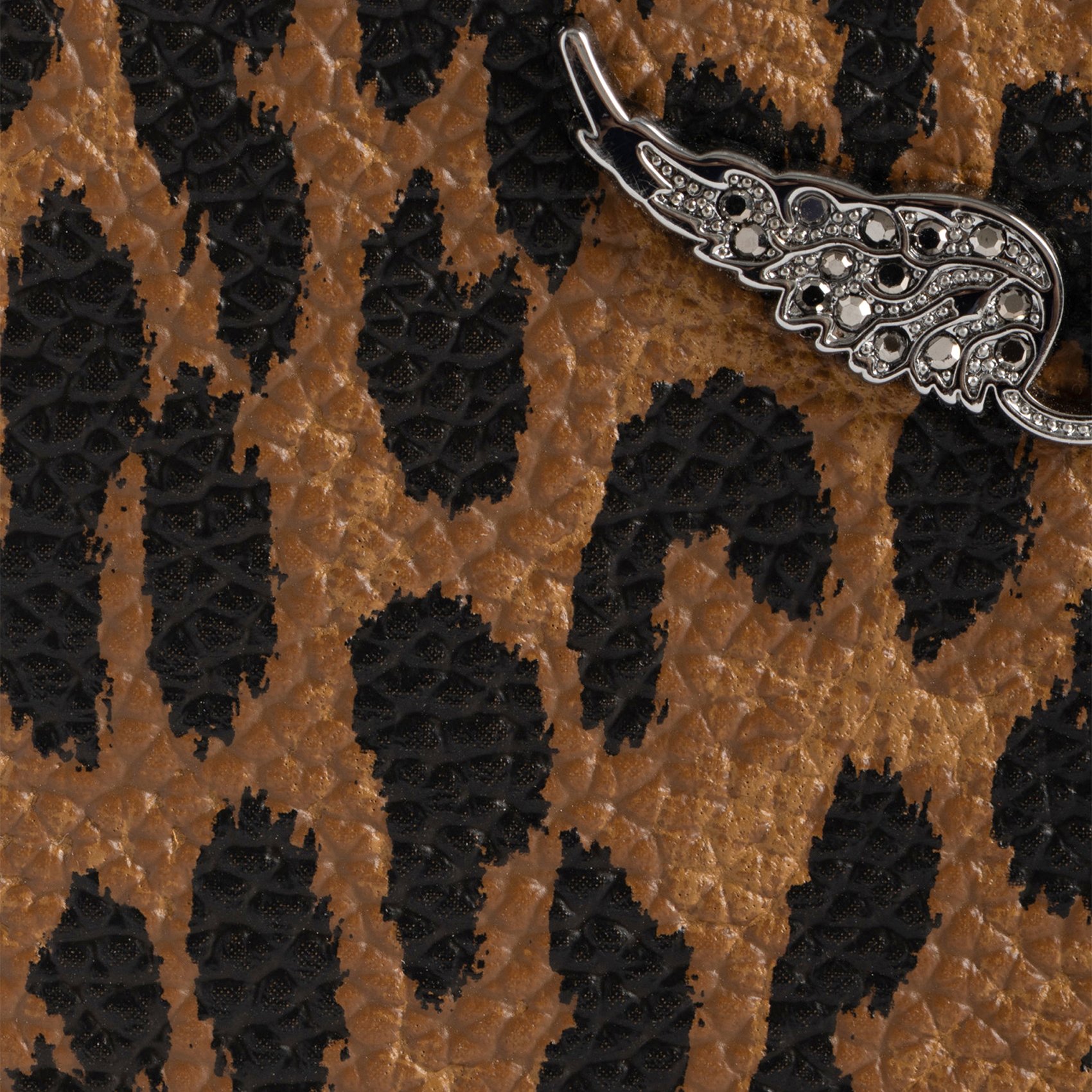 Leopard-print leather card holder ZADIG&VOLTAIRE Brown