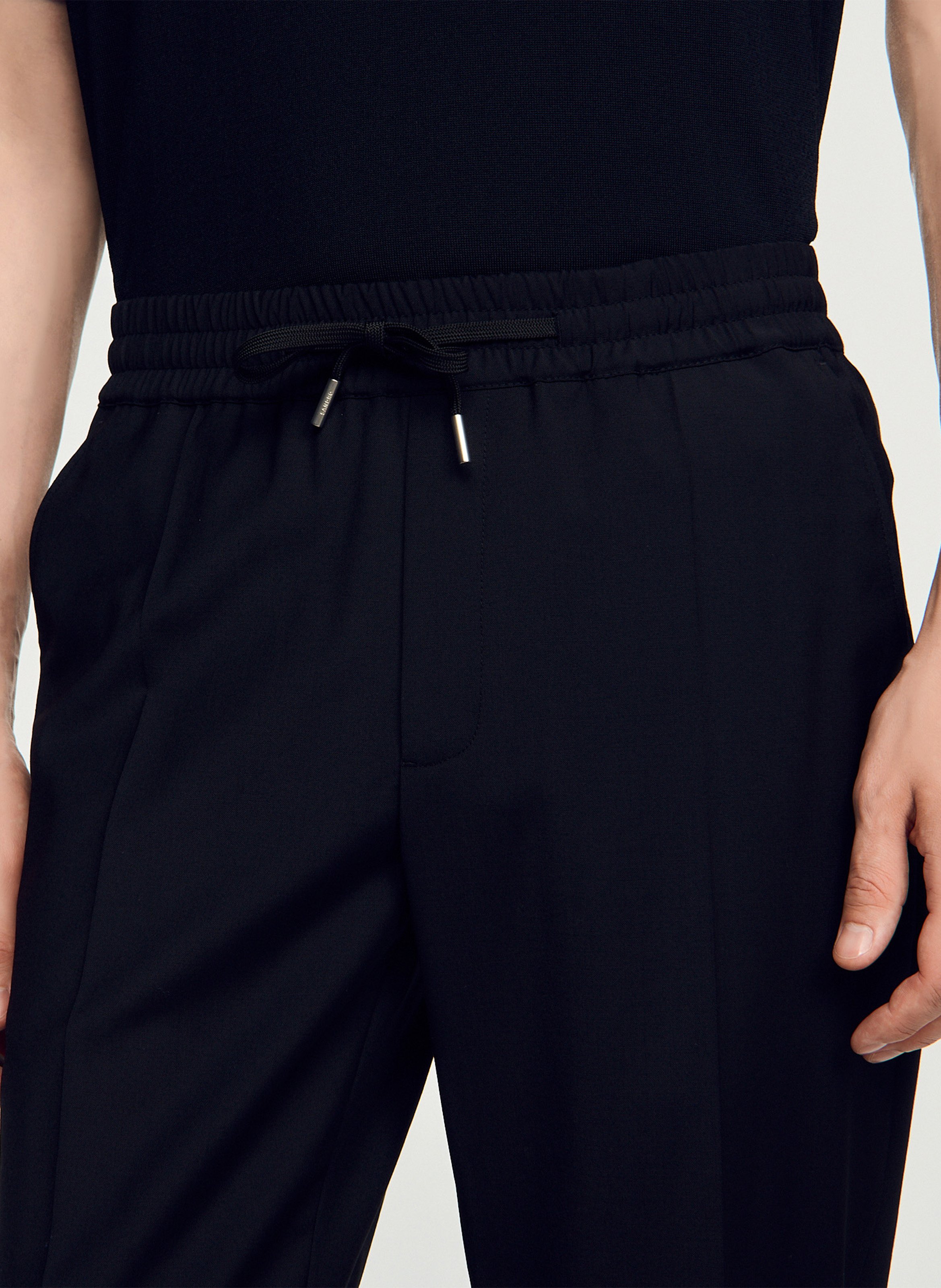 Pantalon droit élastiqué SANDRO Noir