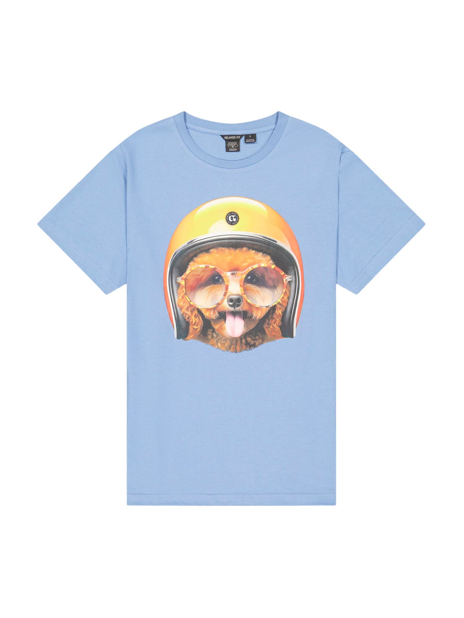 Printed round-neck T-shirt LE TEMPS DES CERISES Blue