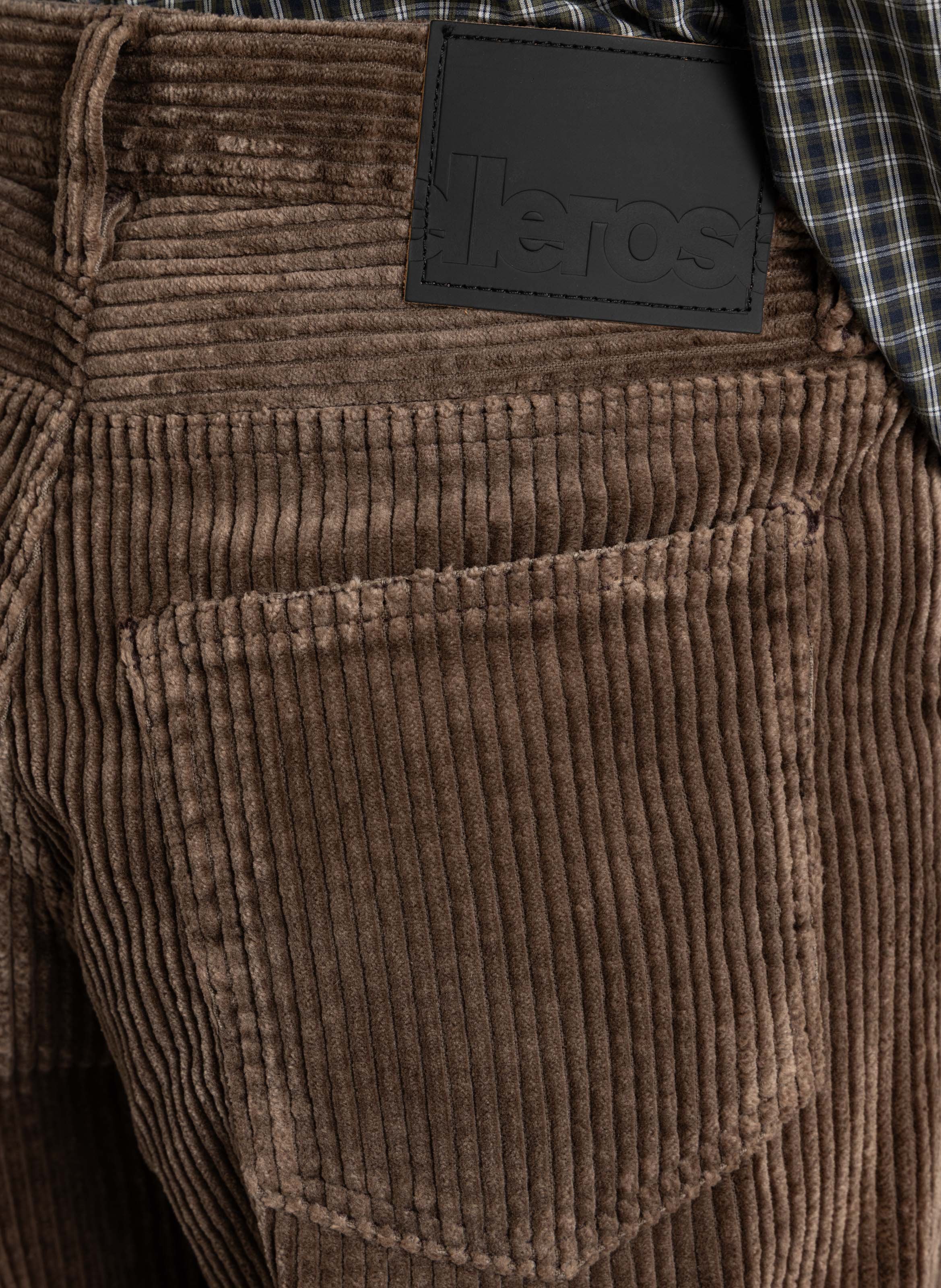Straight ribbed cotton-blend pants BELLEROSE Brown