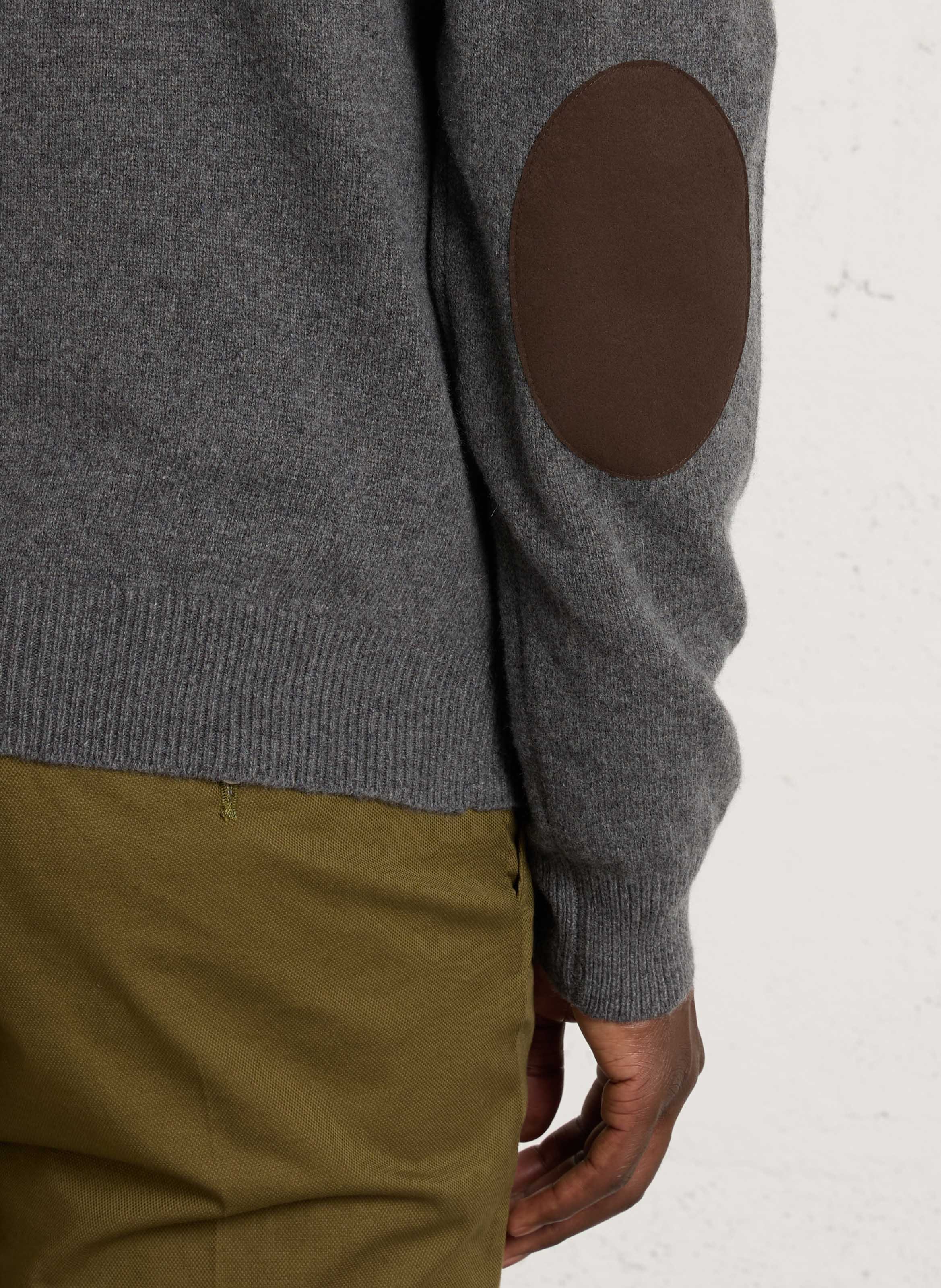 Pull droit col camionneur en laine HACKETT Gris