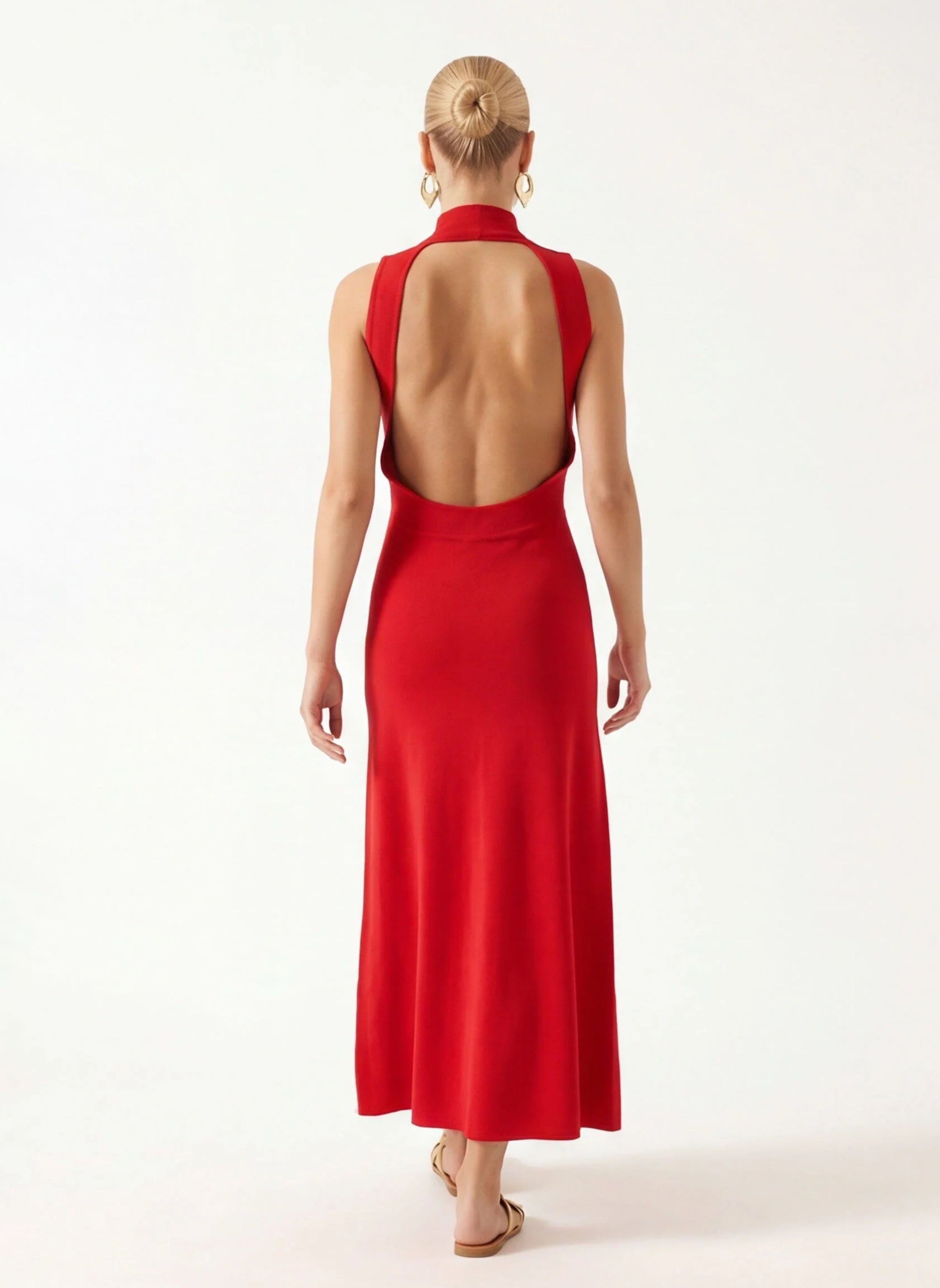 Flared backless maxi dress KOOKAI Red
