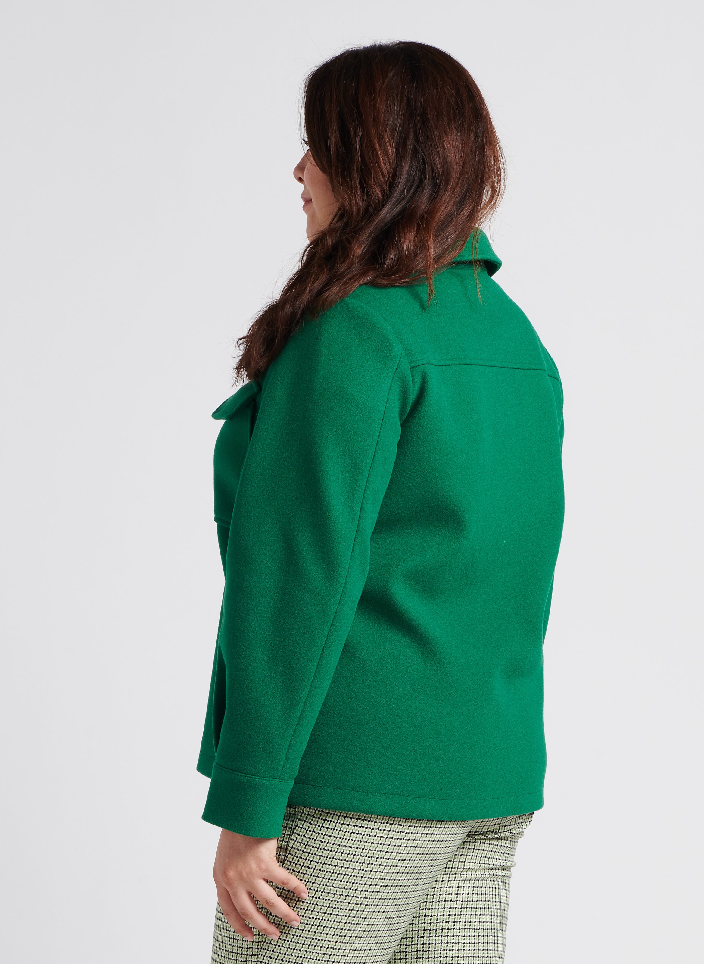 Manteau court col classique  Vert