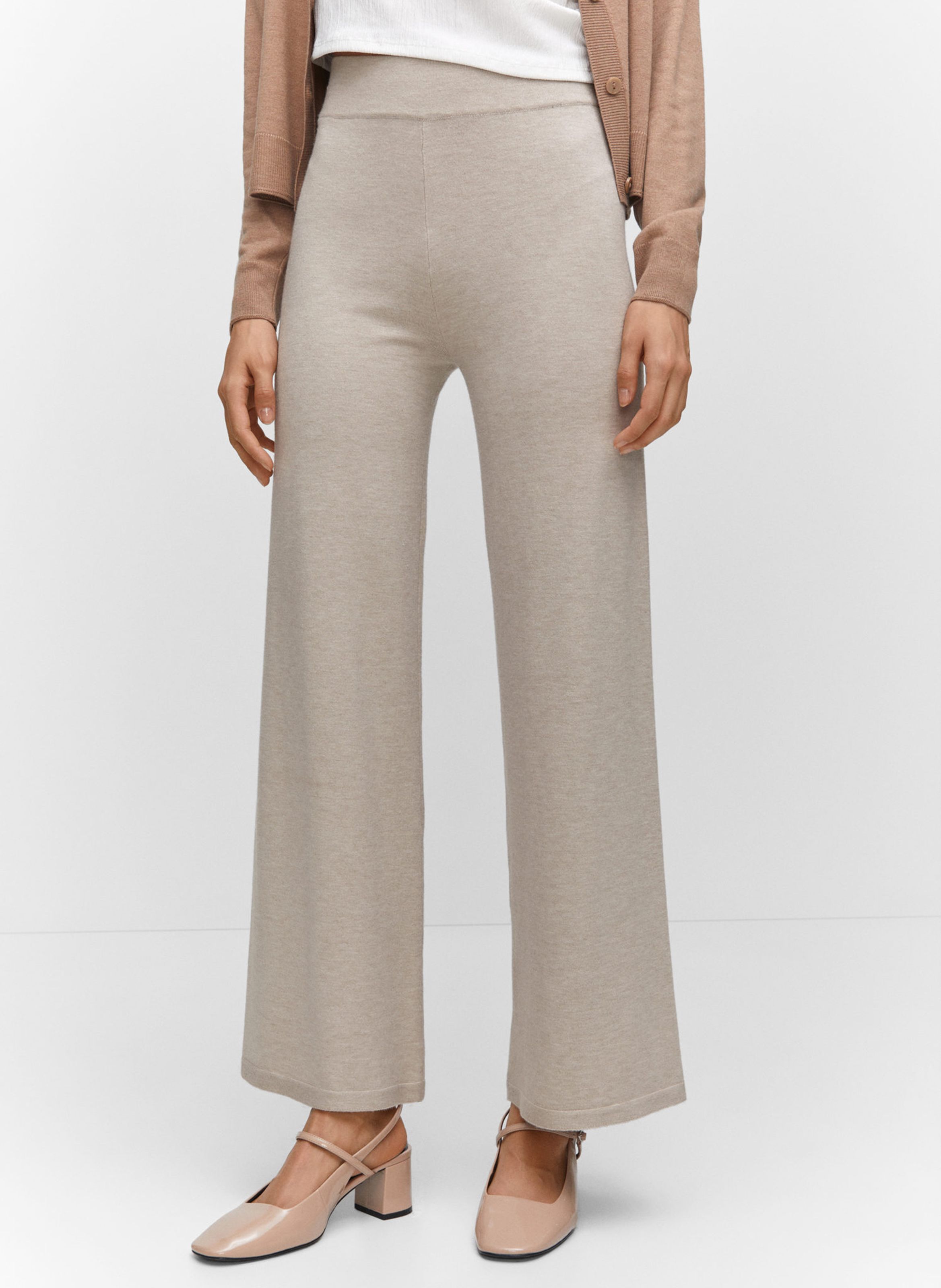 Pantalon beige mujer online mango