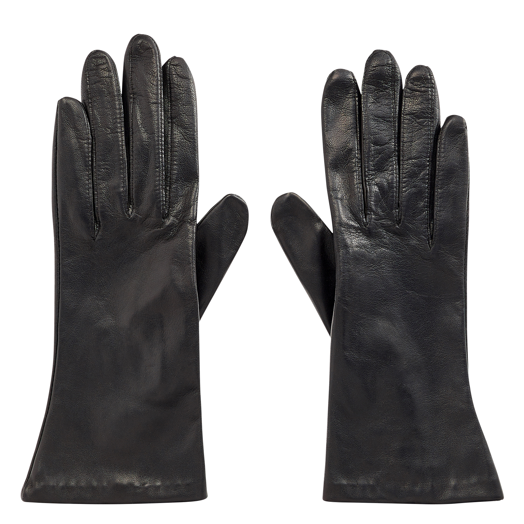 Einfarbige Handschuhe aus Leder SAISON 1865 Schwarz