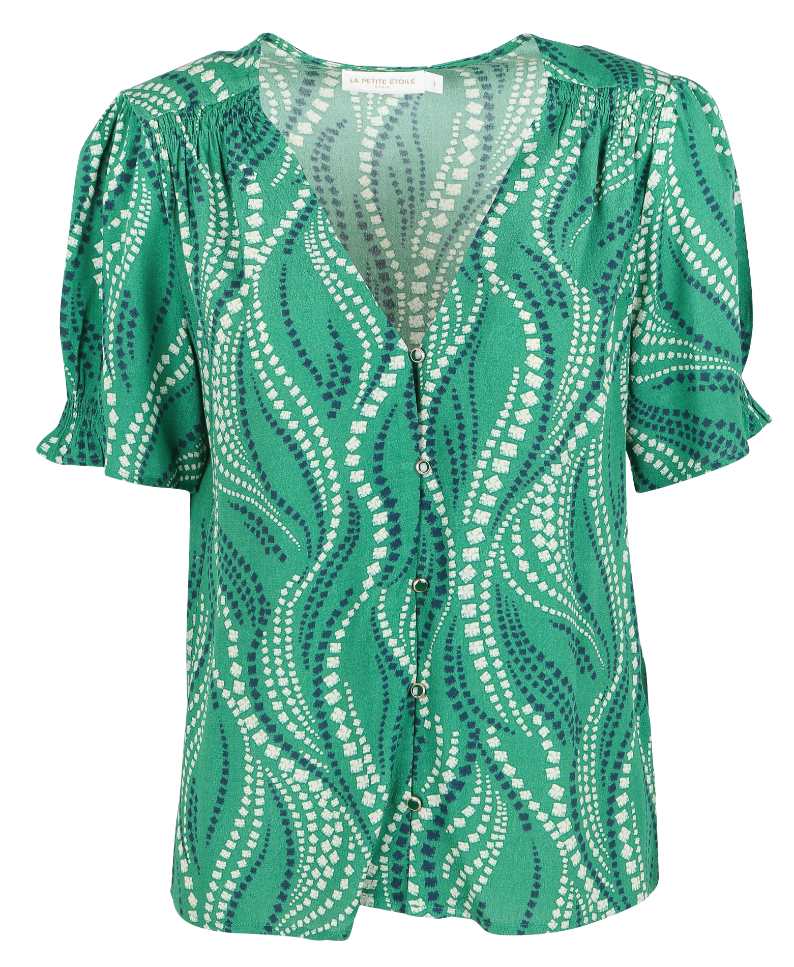 Top recto estampado Verde