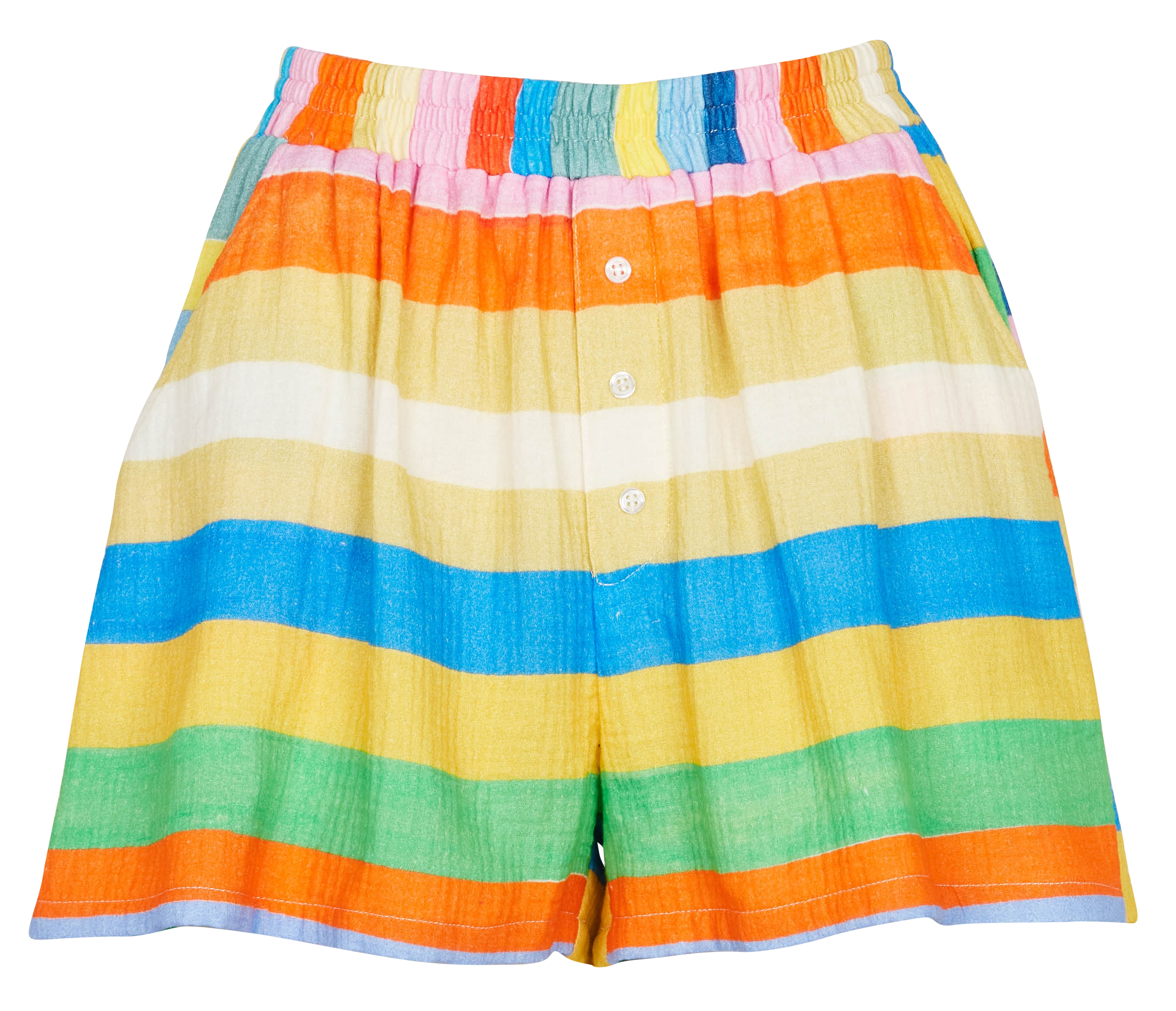 Gestreifte Shorts aus Baumwollgaze G.KERO Mehrfarbig