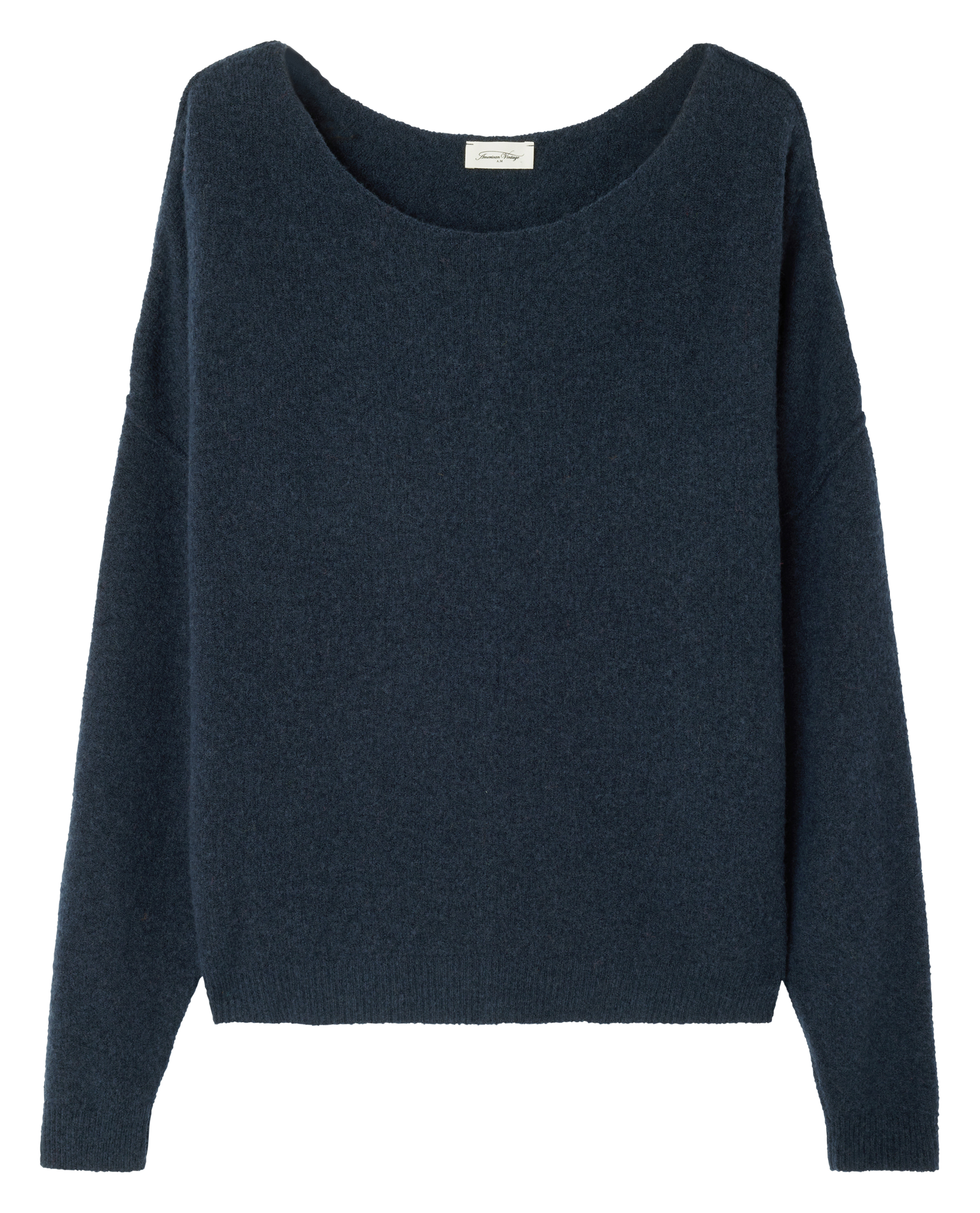 Wollmix-Pullover mit U-Boot-Ausschnitt DAMSVILLE Navy blue chine noir