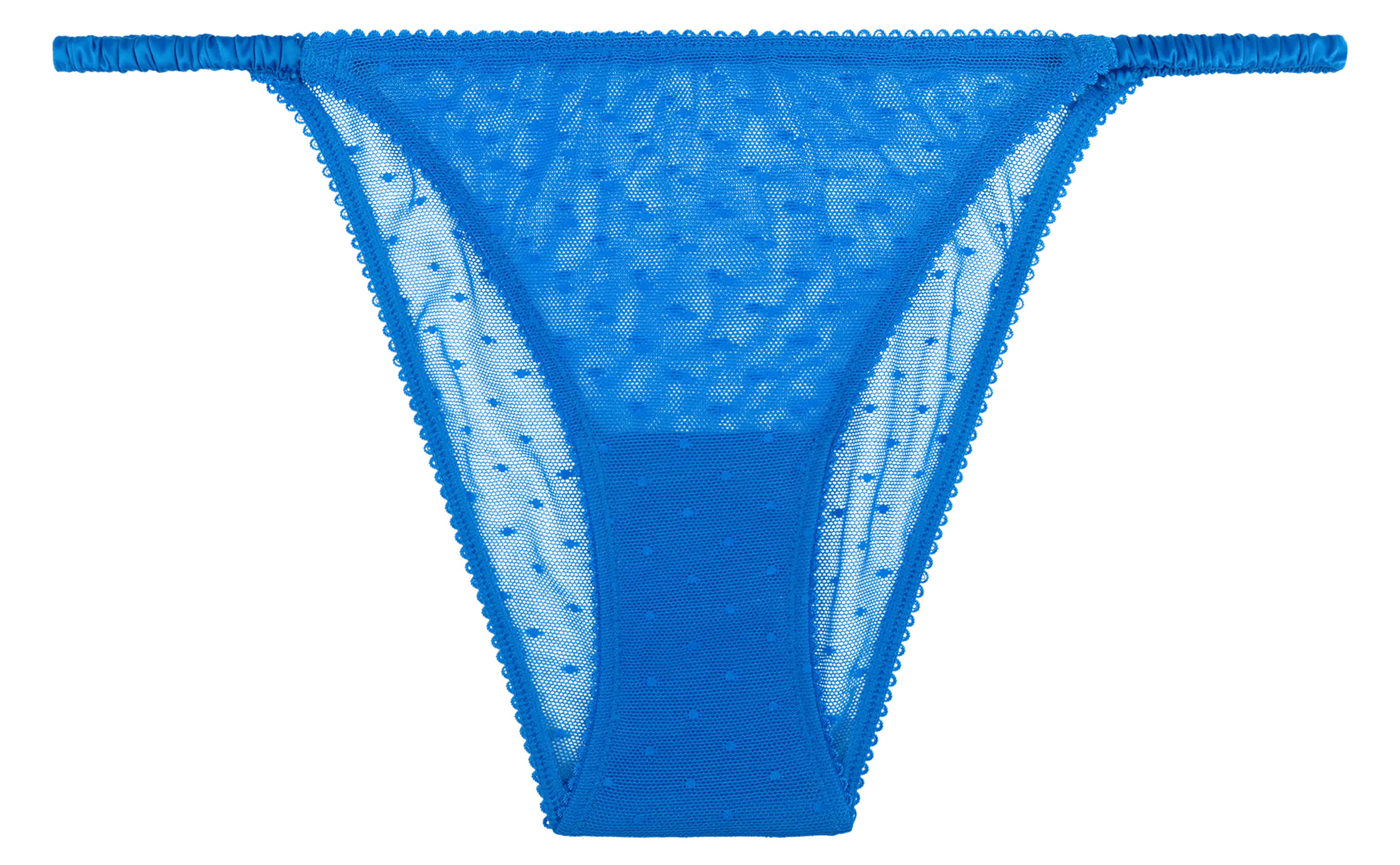 Tanga style mesh slip LOVE STORIES Blue