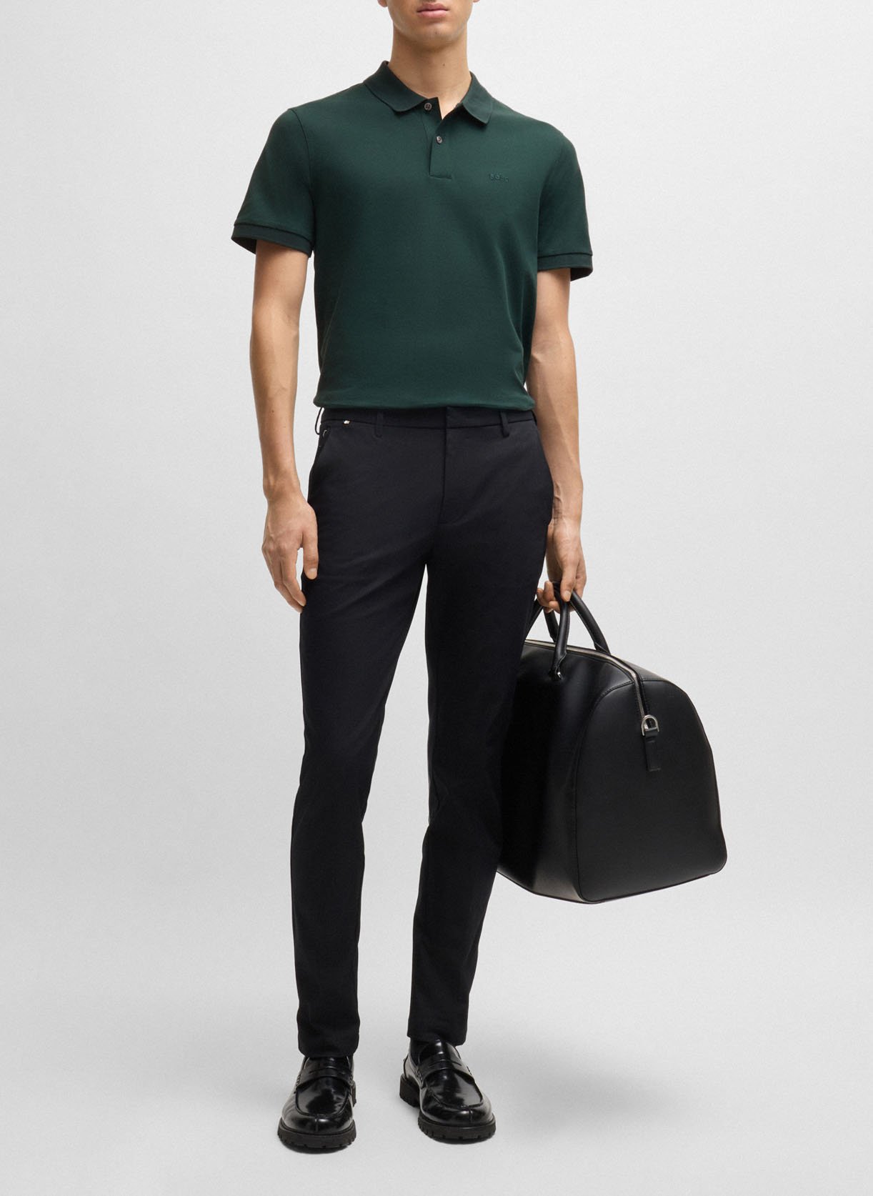 Regular-fit organic cotton polo shirt BOSS Khaki