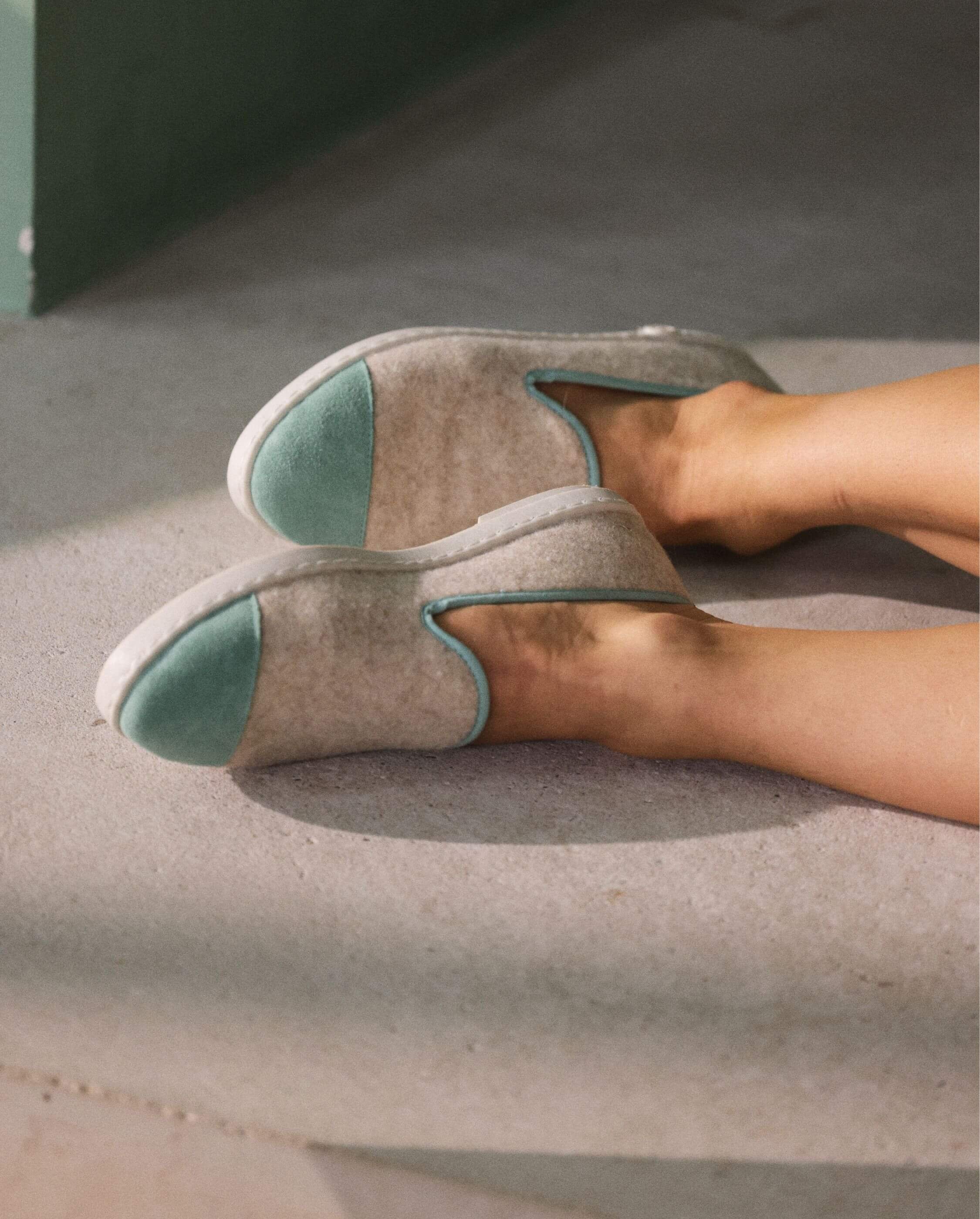 Women's wool slipper, sage beige ANGARDE Beige