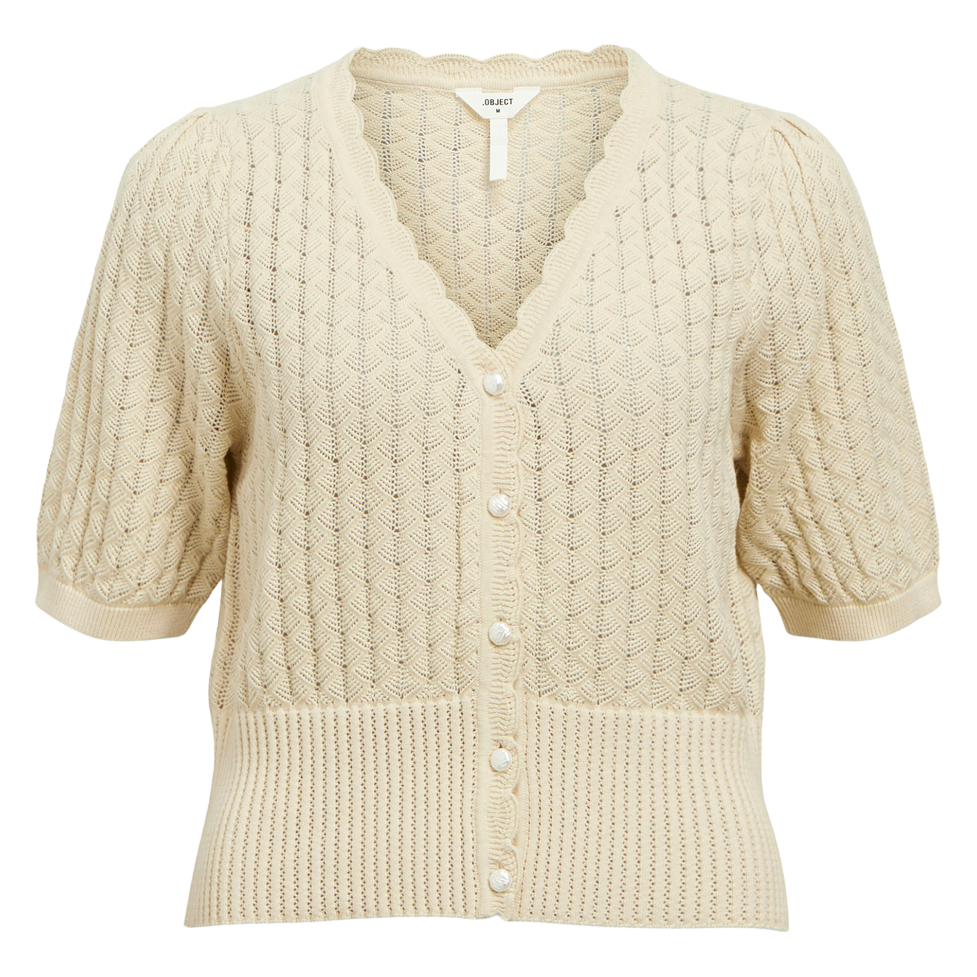 Straight organic cotton vest OBJECT Beige