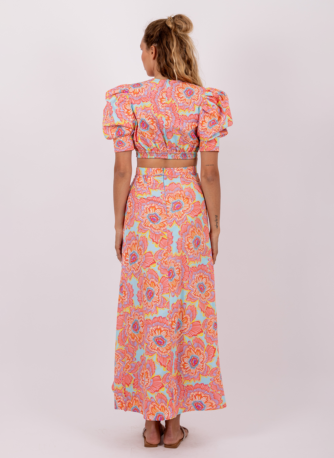 Jupe longue fendue à motifs SUNDRESS Bleu