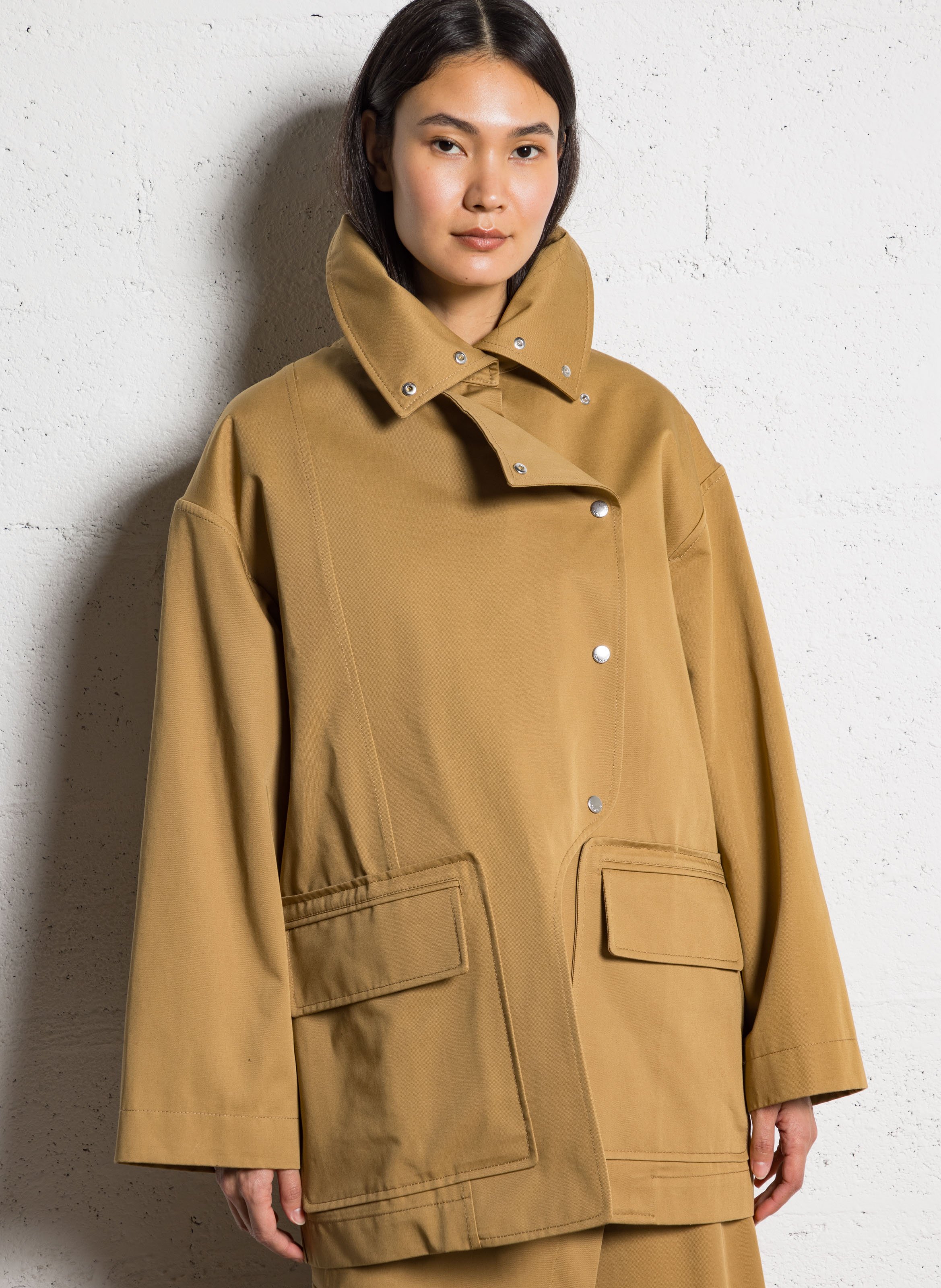 Oversized cotton coat MARGAUX LONNBERG Brown