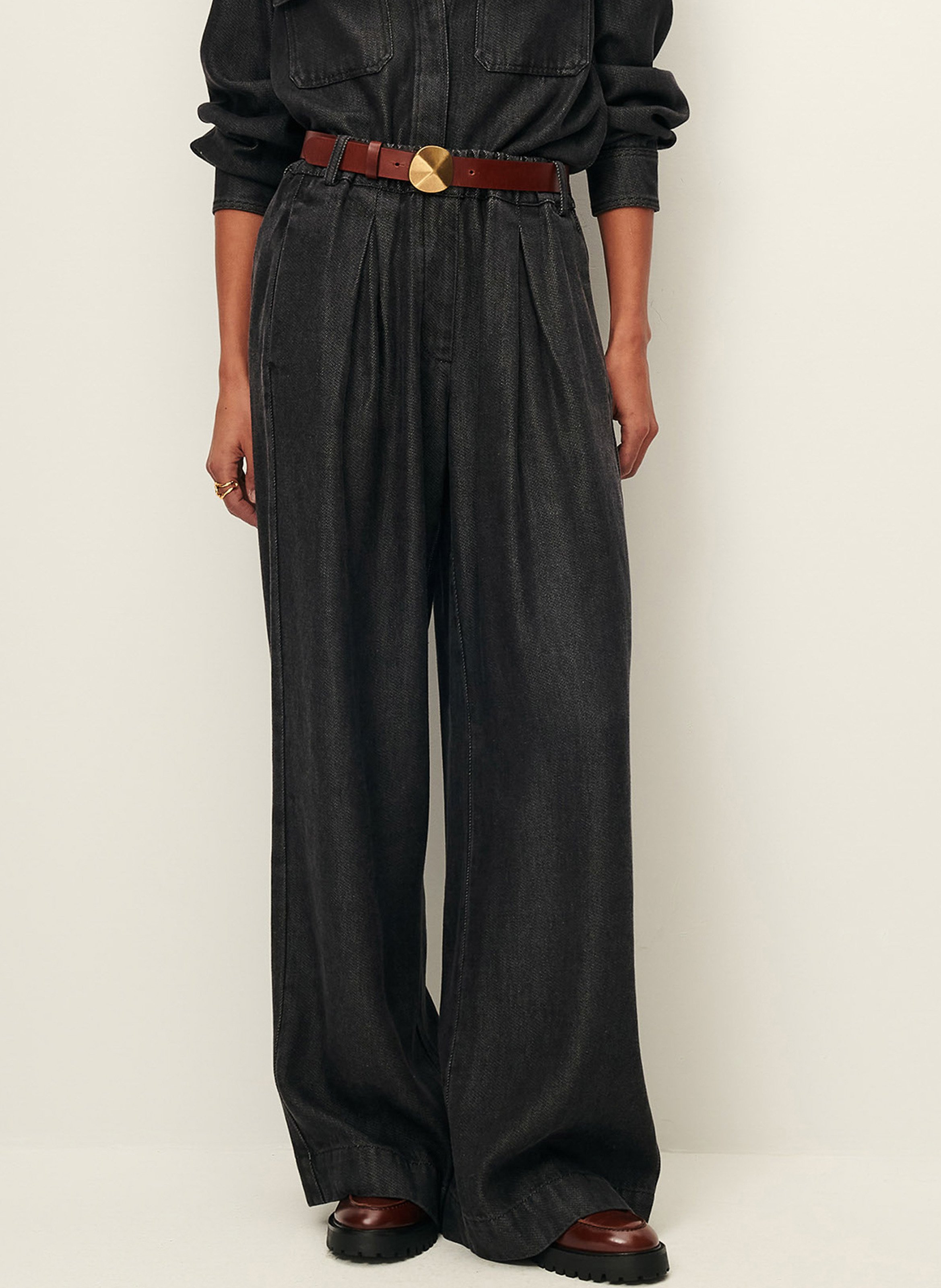 High-waisted wide-leg pants SESSUN Grey
