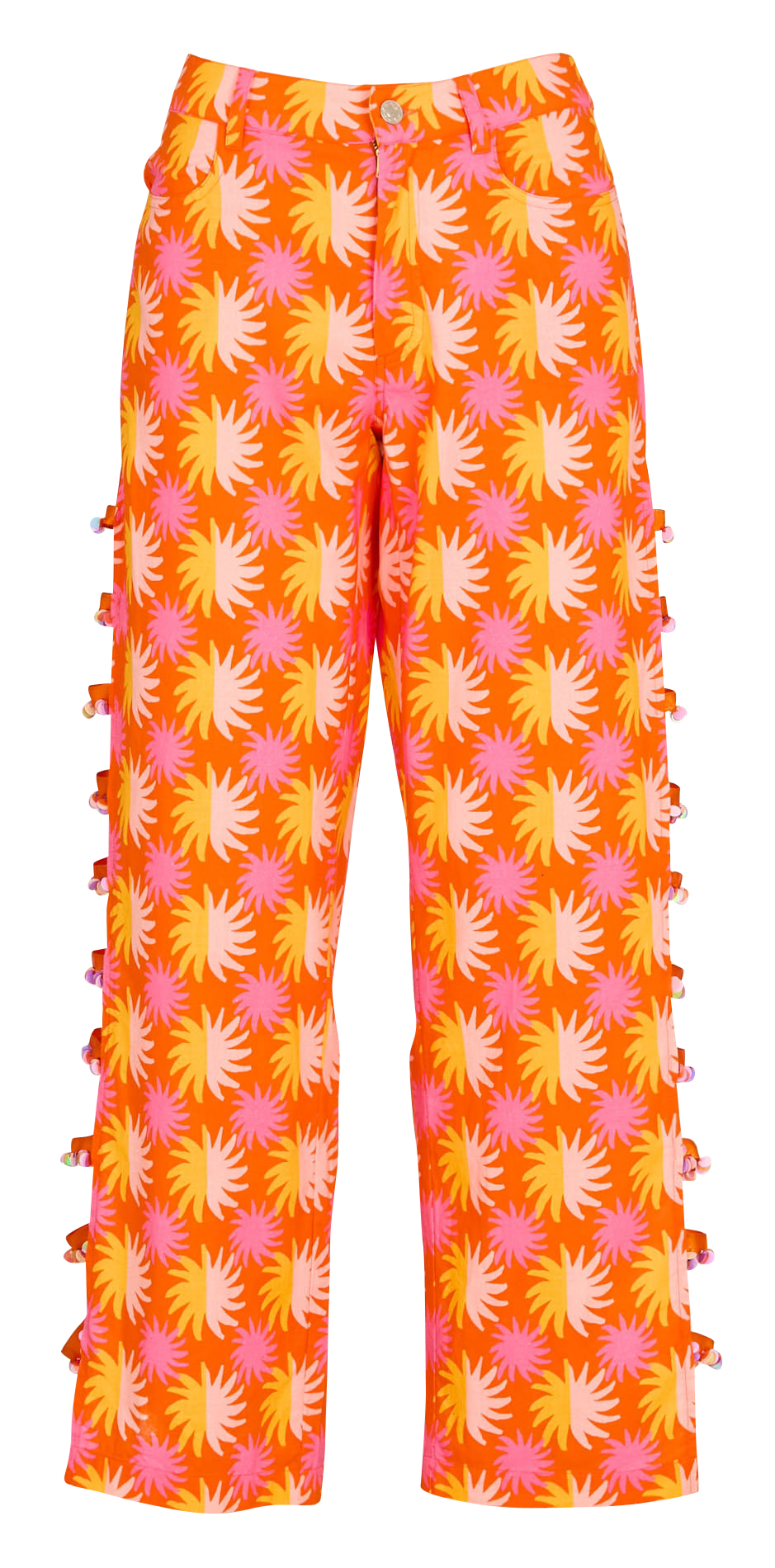 Pantalon droit fendu à motifs SUNDRESS Orange