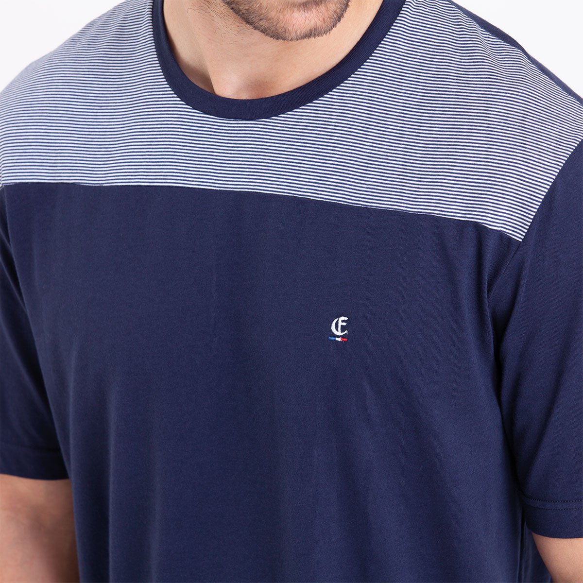 Men's short pyjamas made in France by Eminence. EMINENCE Blue