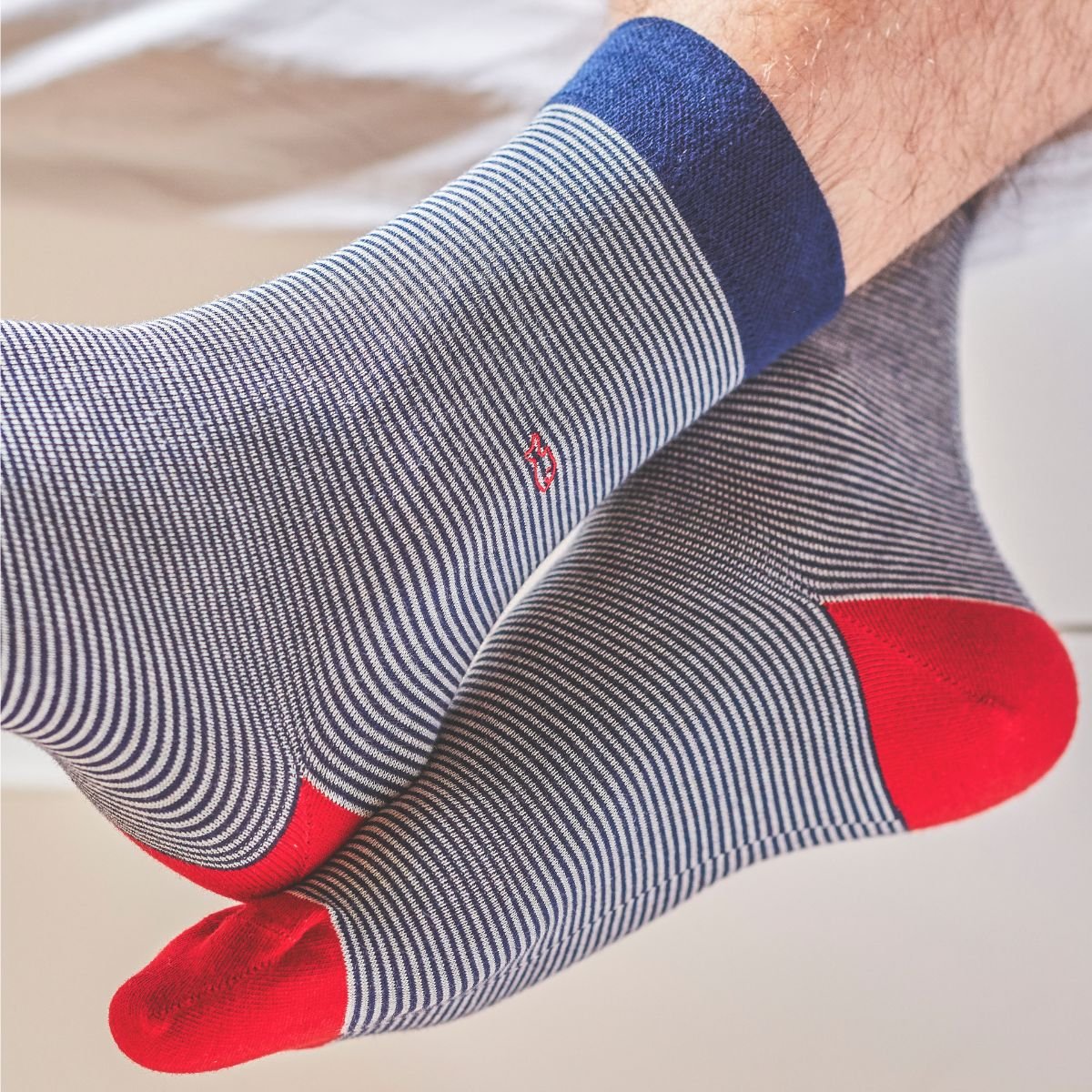 Striped combed cotton socks BILLYBELT Blue