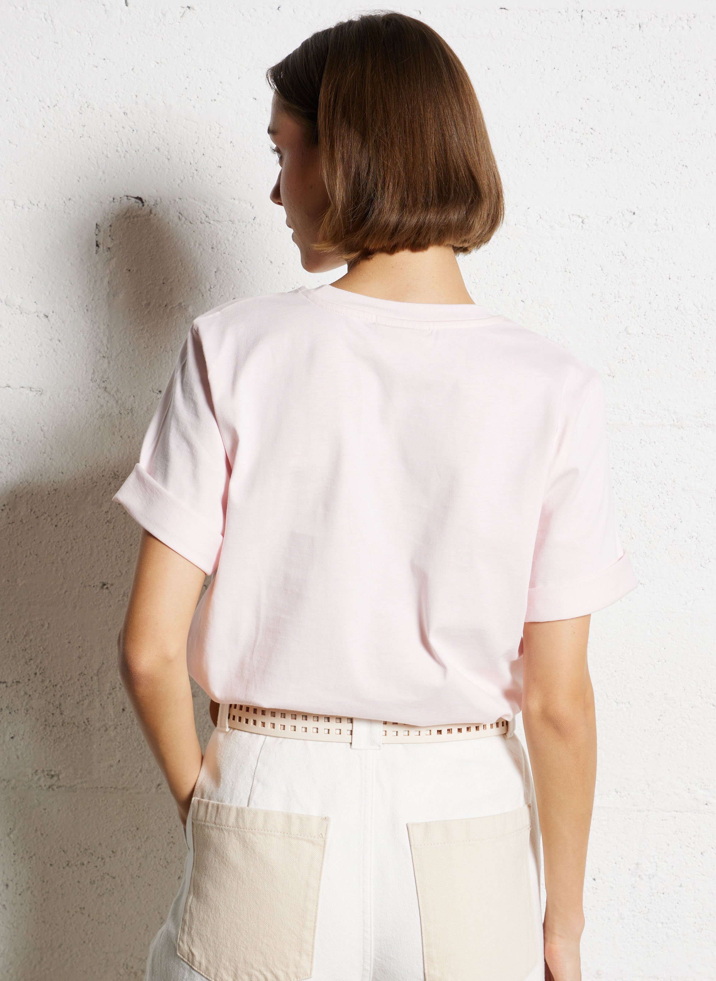 Round-neck organic cotton T-shirt STELLA NOVA Pink