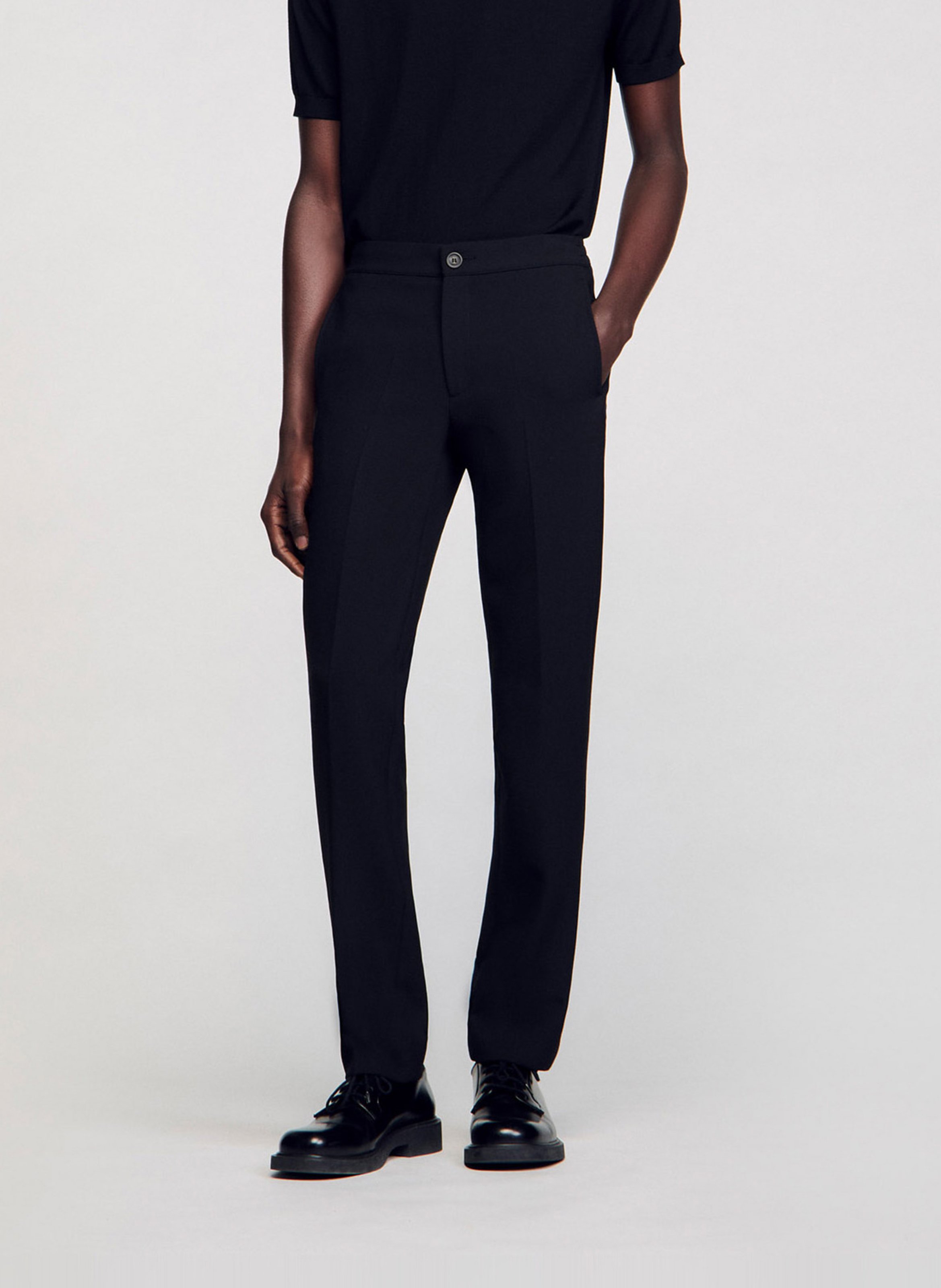 Pantalon droit  SANDRO Noir