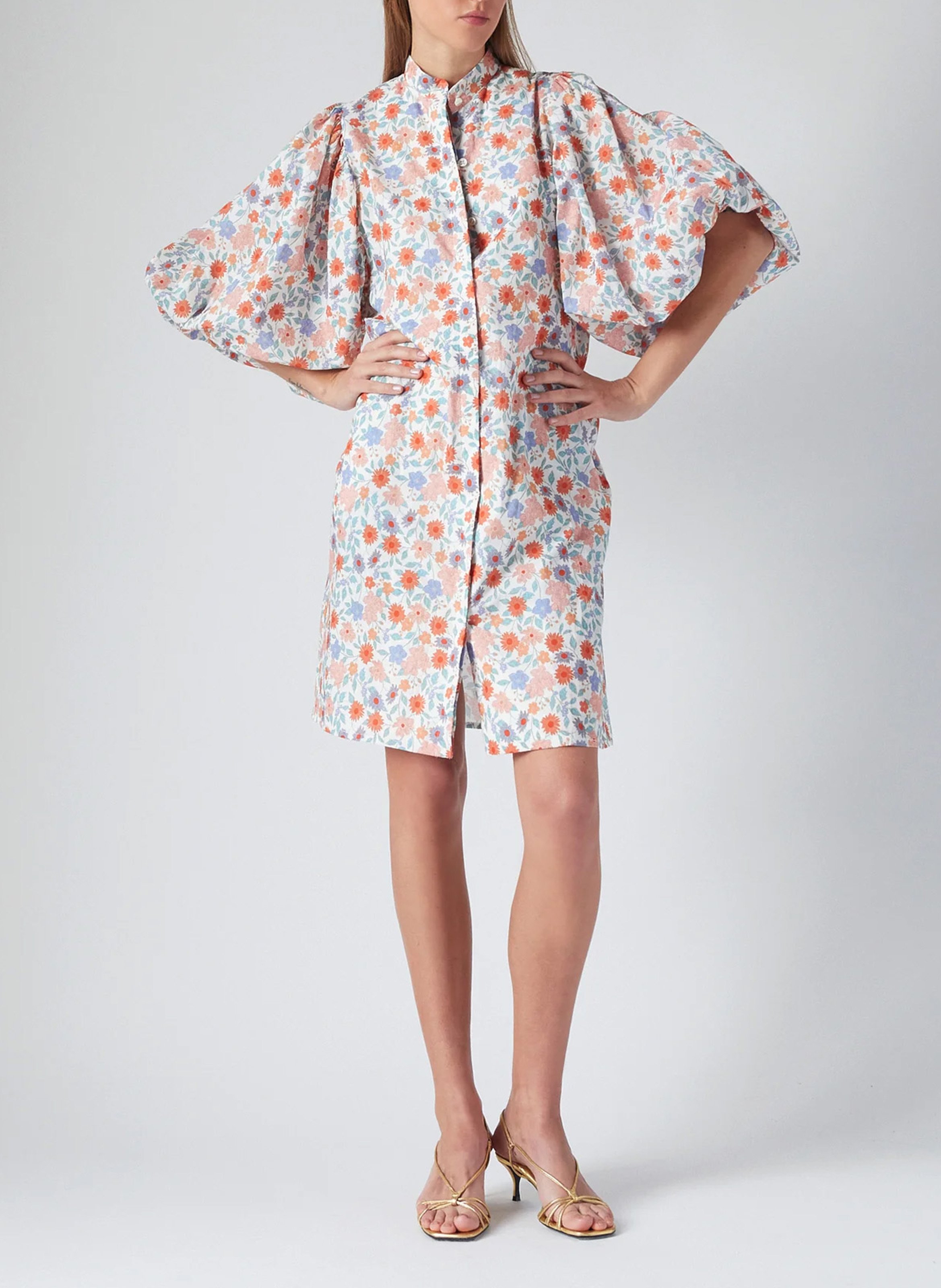 Short round-neck cotton dress THE LABEL EDITION Red