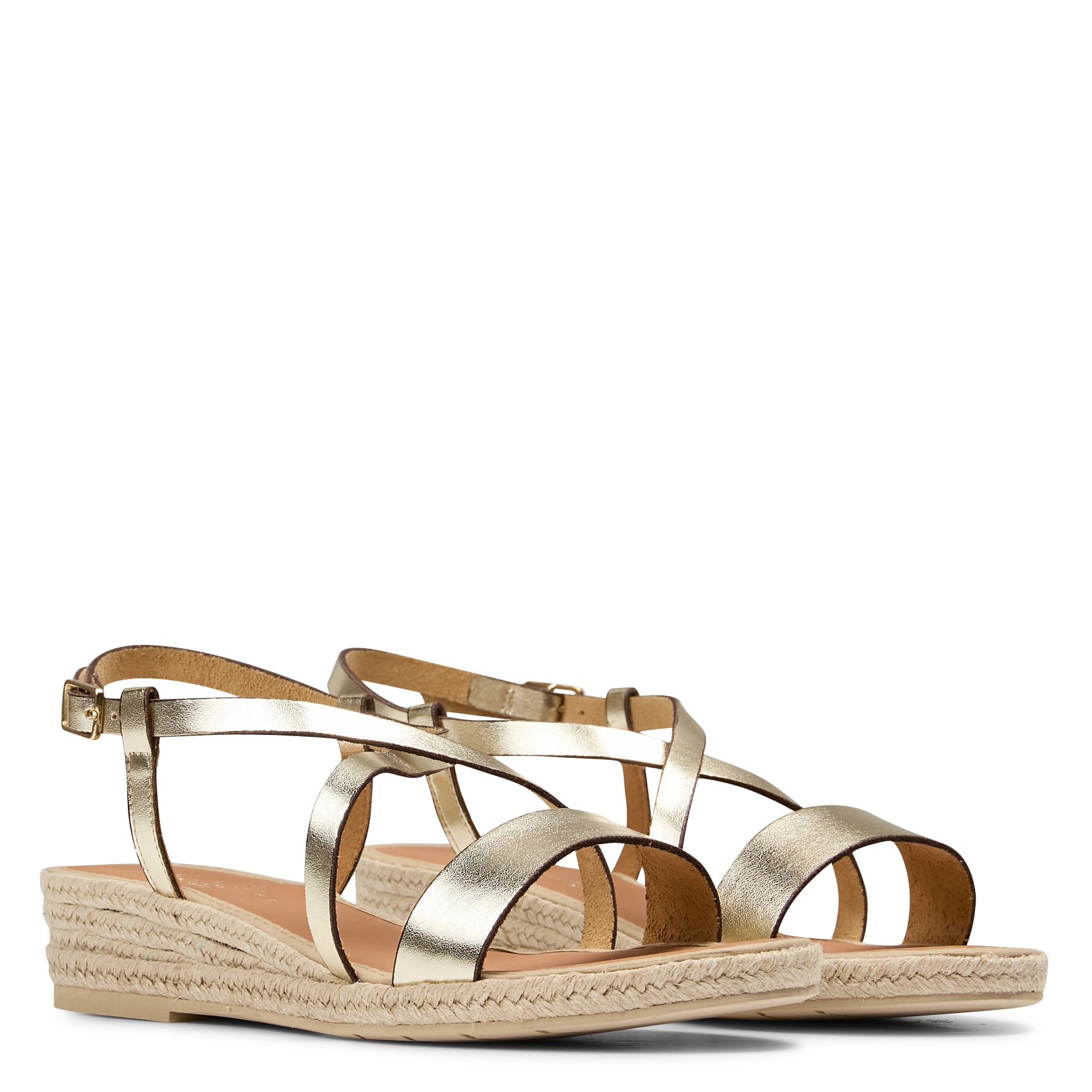 Espadrilles van leer MON SOULIER Goudkleurig
