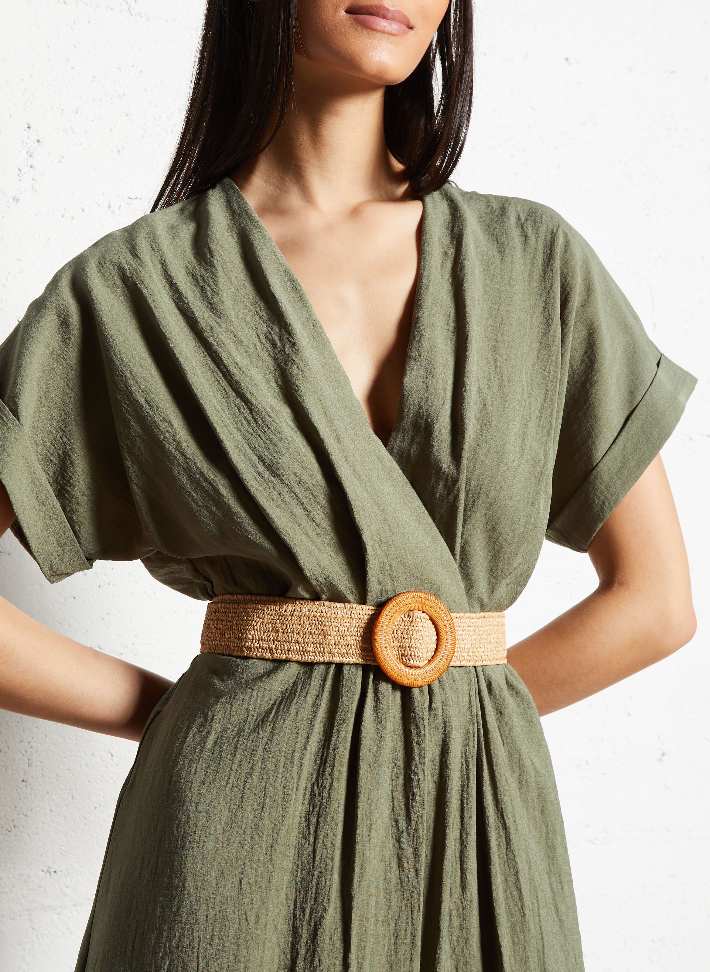 Kurzkleid mit V-Ausschnitt PLEASE Grun