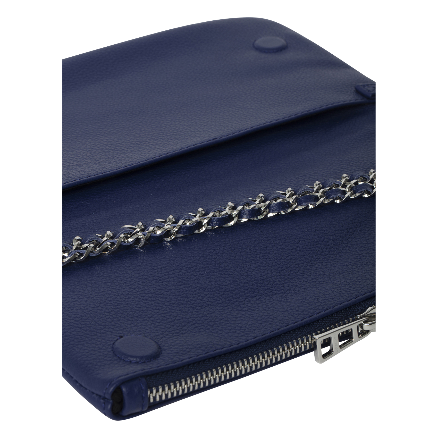 Leder-Clutch mit Metallketten ZADIG&VOLTAIRE Blau